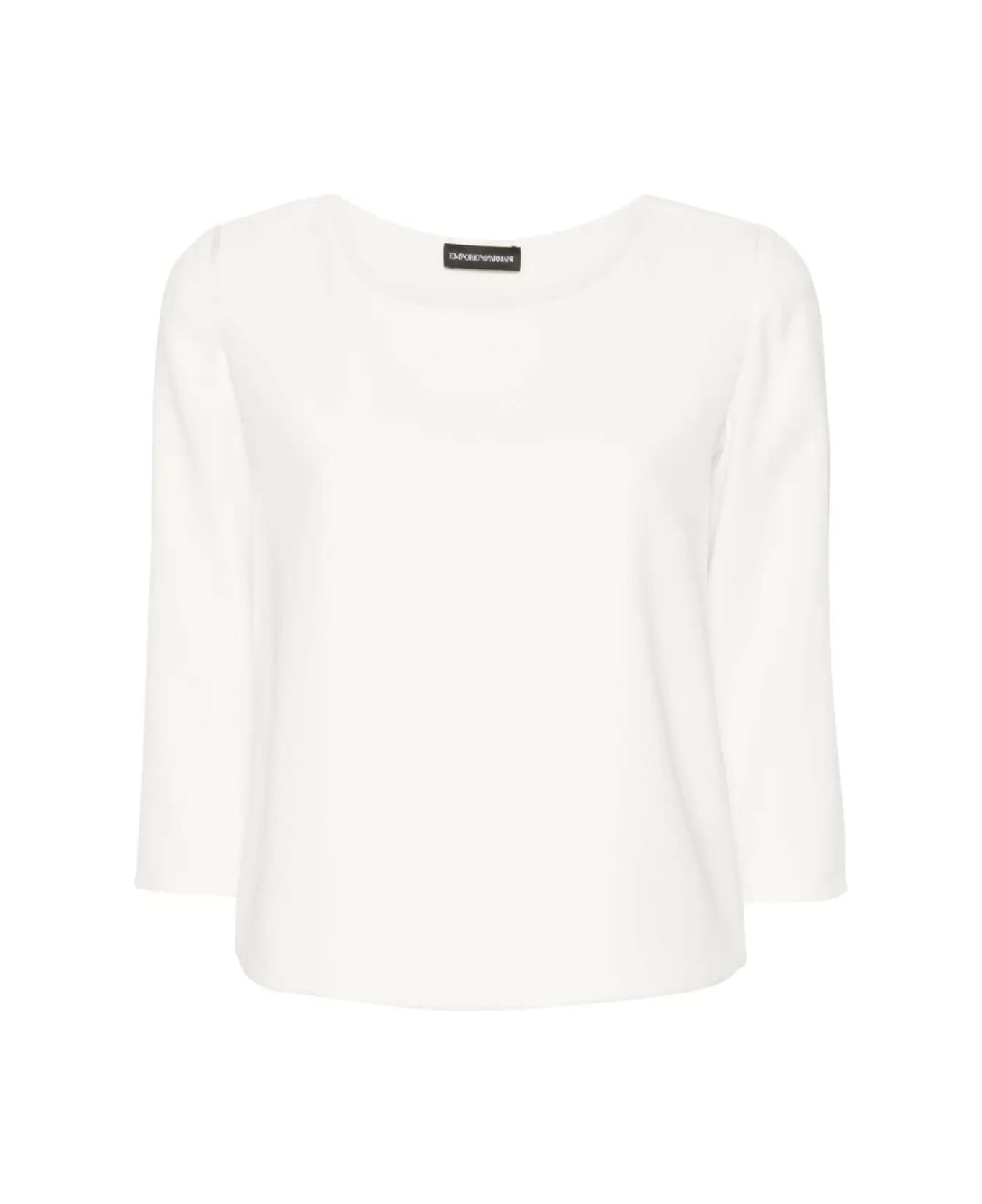 Emporio Armani 3/4 Sleeves Crew Neck Shirt - White シャツ