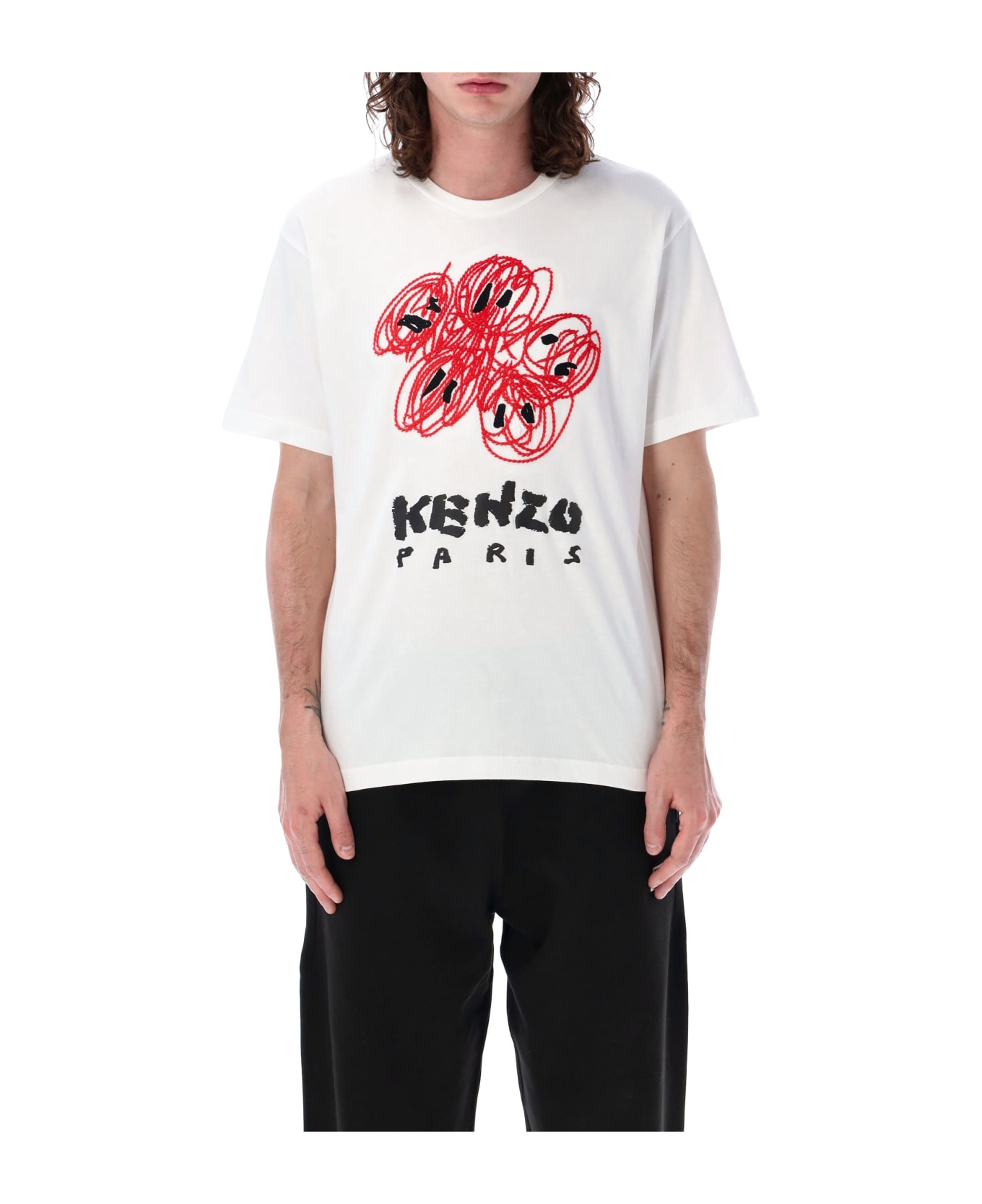 Kenzo Drawn Varsity Classic T-shirt - OFF WHITE