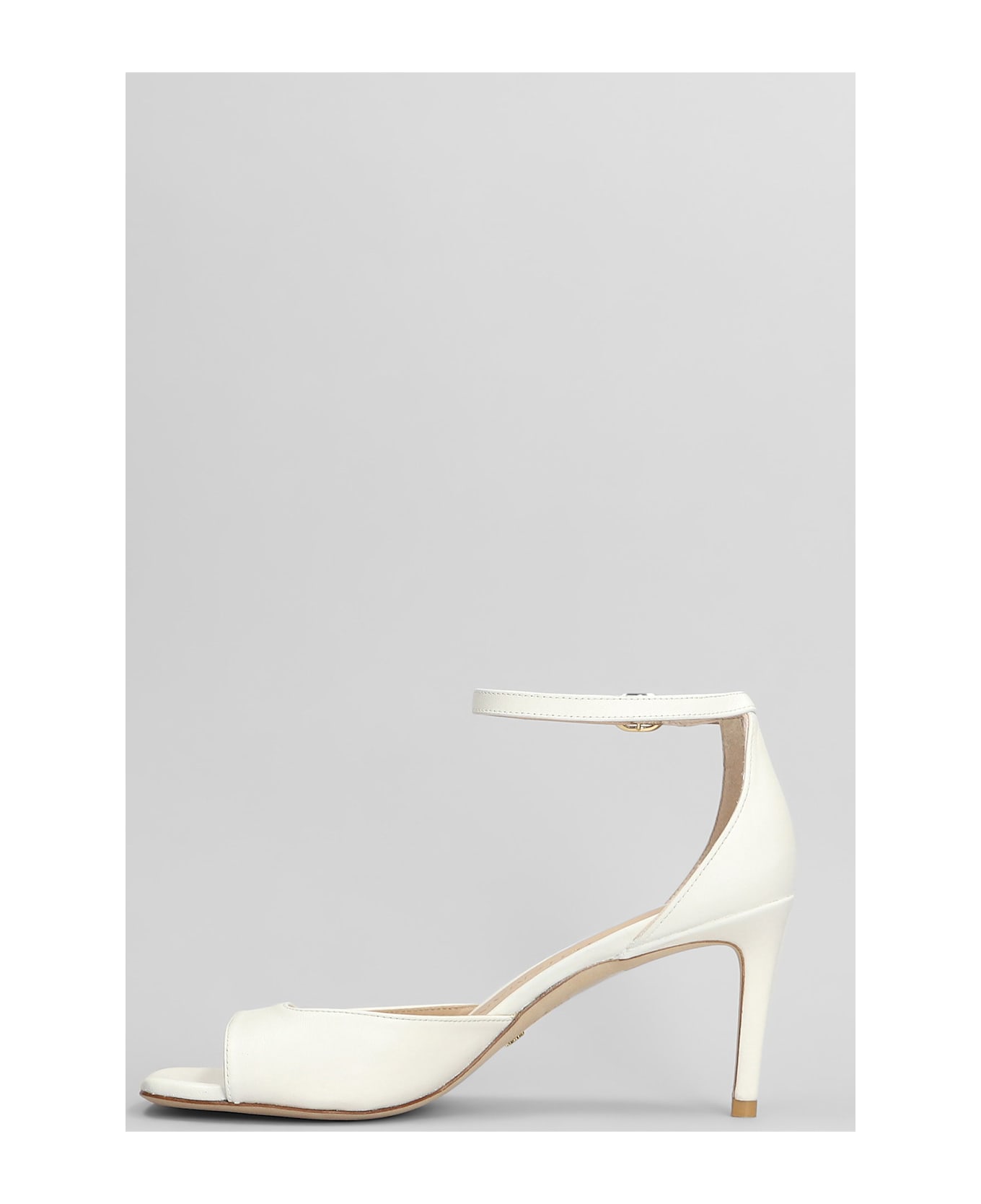 Stuart Weitzman Nudistia 75 Sandals In White Patent Leather - white