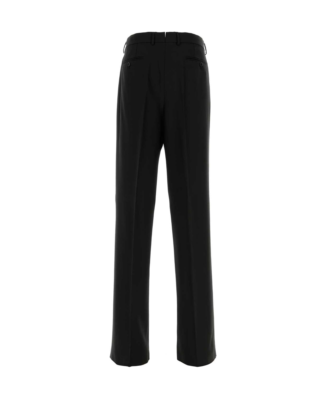 Tom Ford High Twist Broken Twill Double Pleat Pant - BLACK