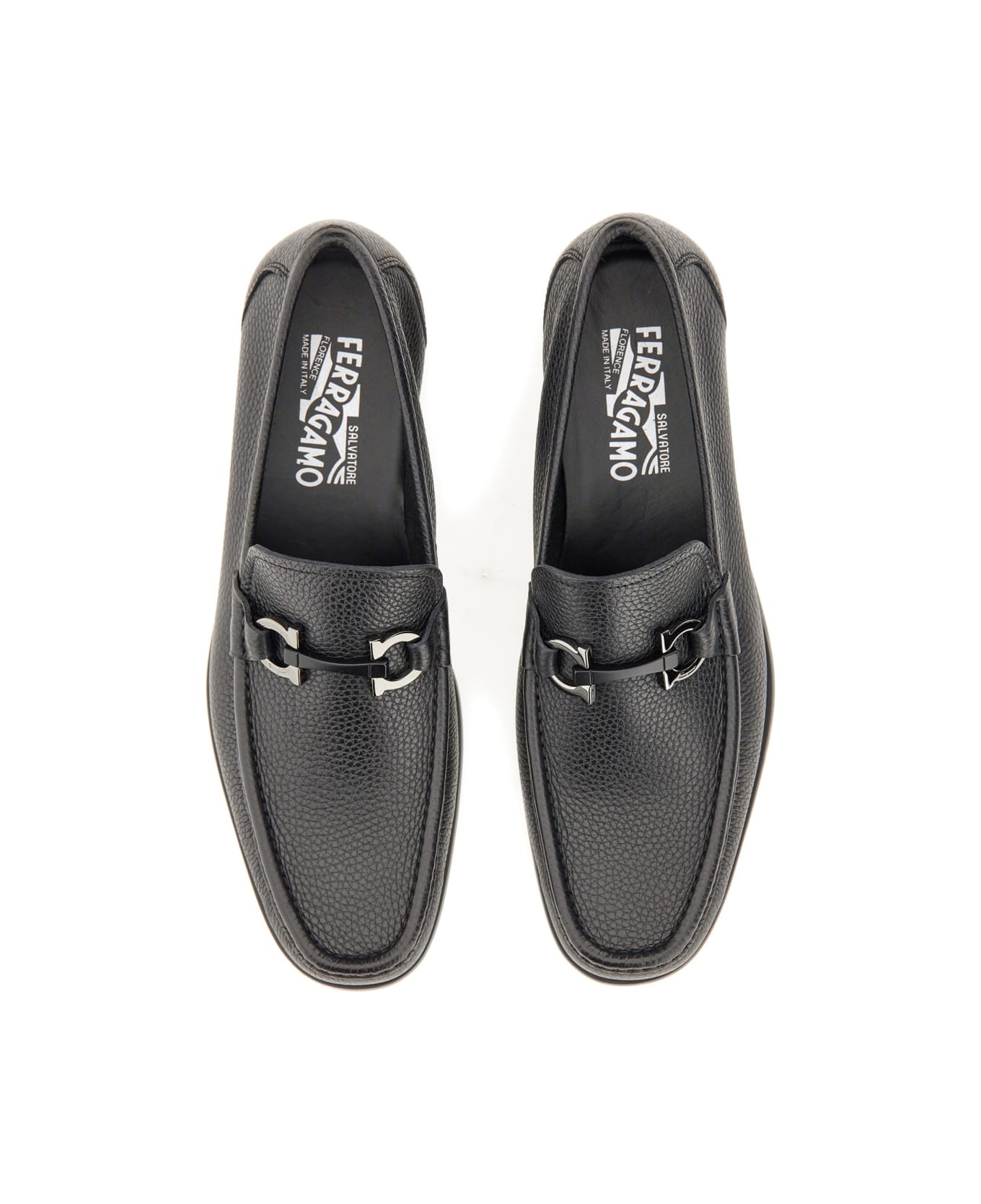 Ferragamo Moccasin Ornament Gancini - BLACK