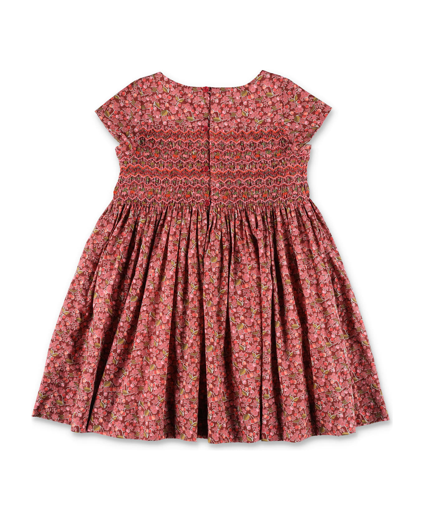 Bonpoint Duchesse Liberty Embroidered Dress For Girl - RED