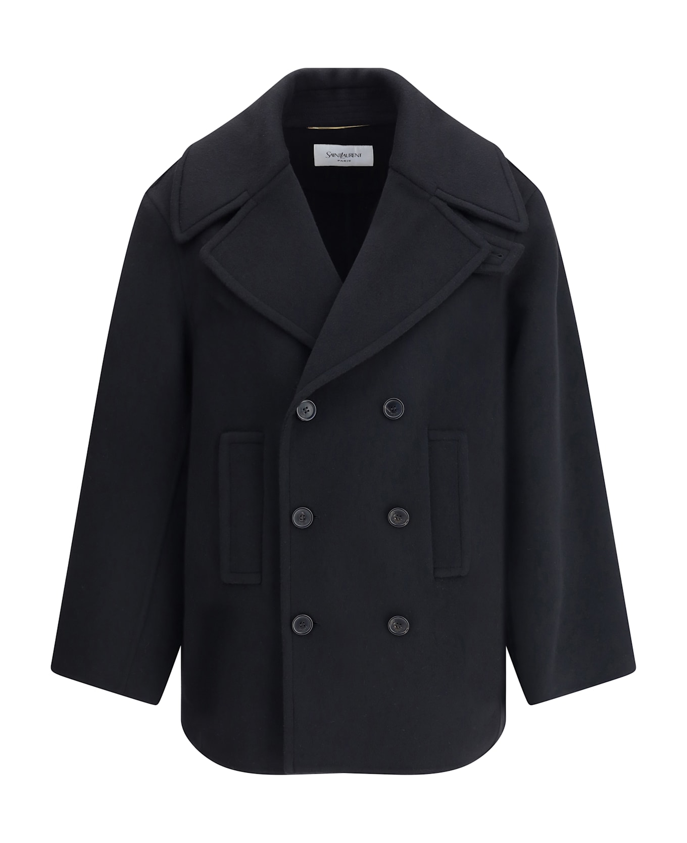 Saint Laurent Caban Coat - BLACK