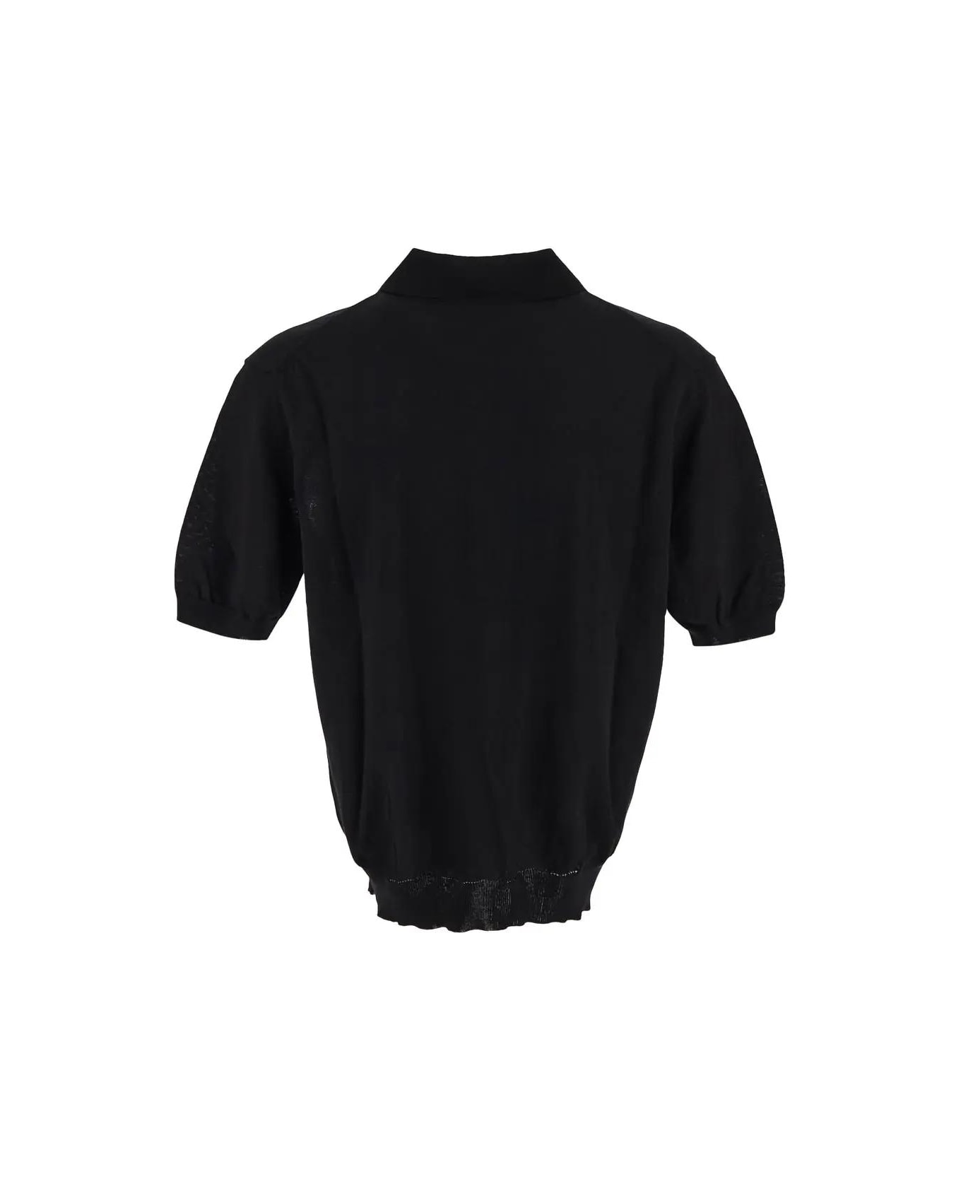 Seven Gauge Polo Shirt - BLACK
