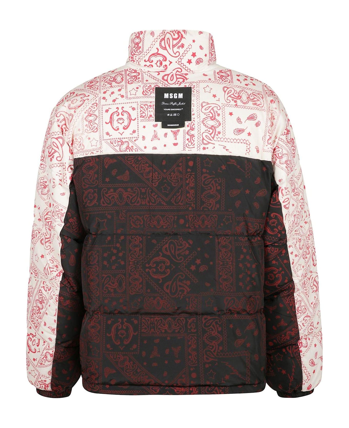 MSGM Bandana-printed Panelled Jacket - Black