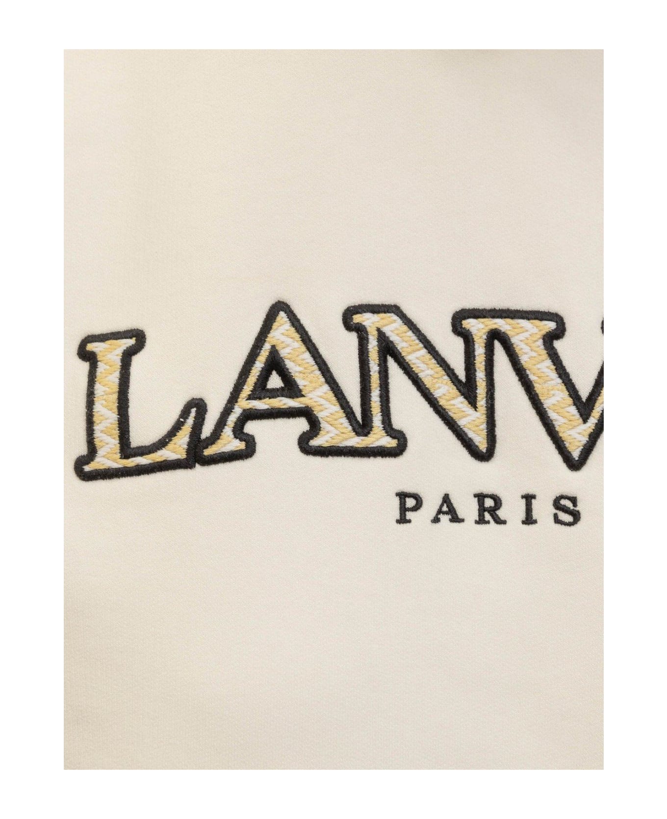 Lanvin Logo Embroidered Drawstring Hoodie - White フリース