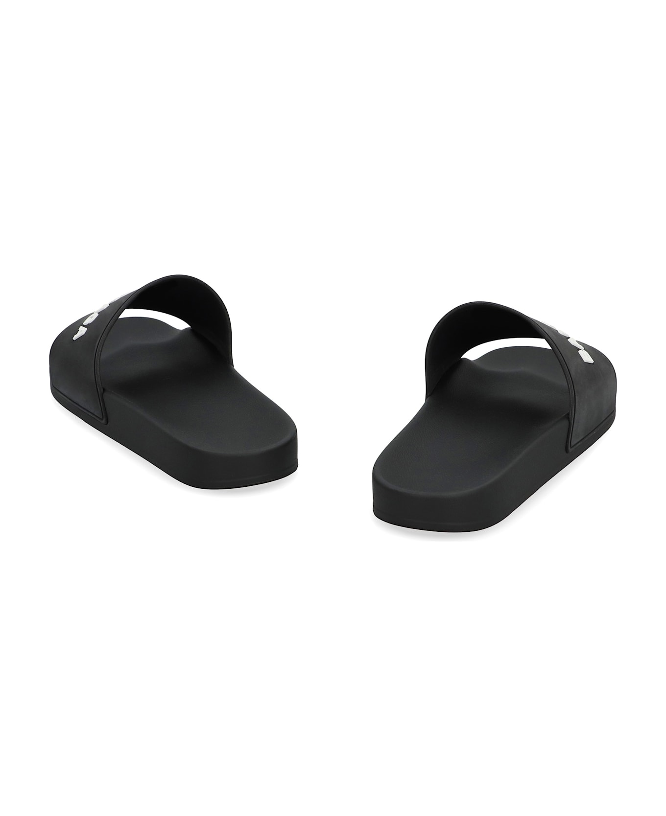 Balenciaga Rubber Slides - BLACK WHITE