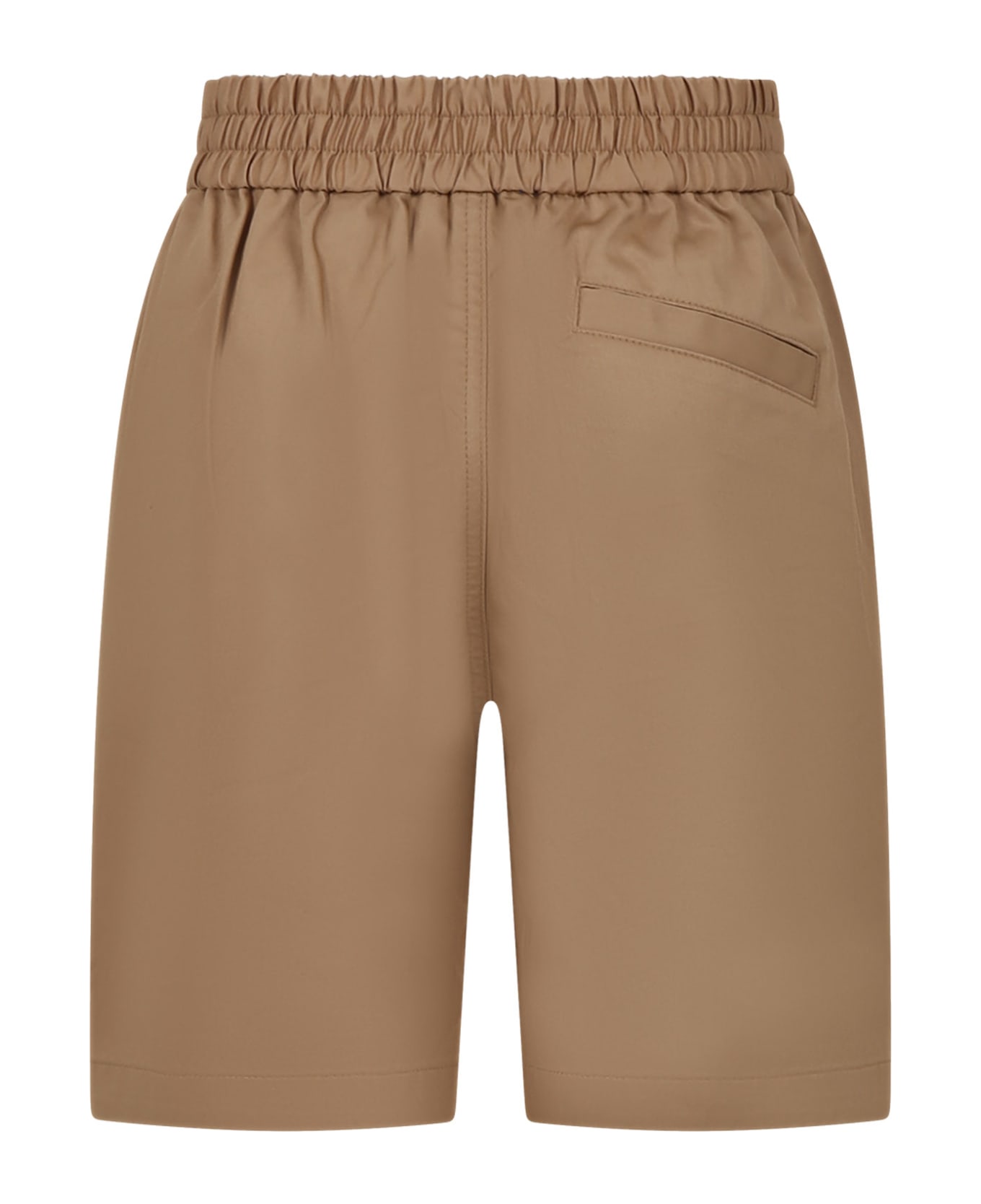 Burberry Beige Shorts For Boy With Logo - Beige