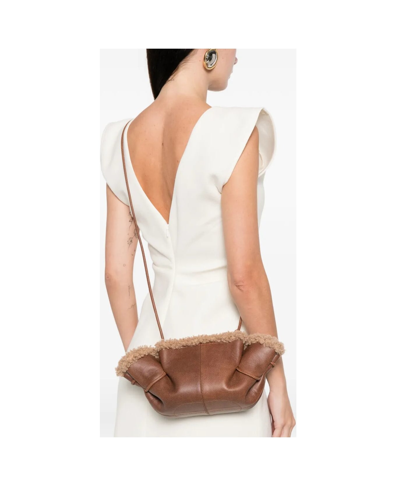 Hereu Arta Mini Curly Shearling Trims - Chestnut