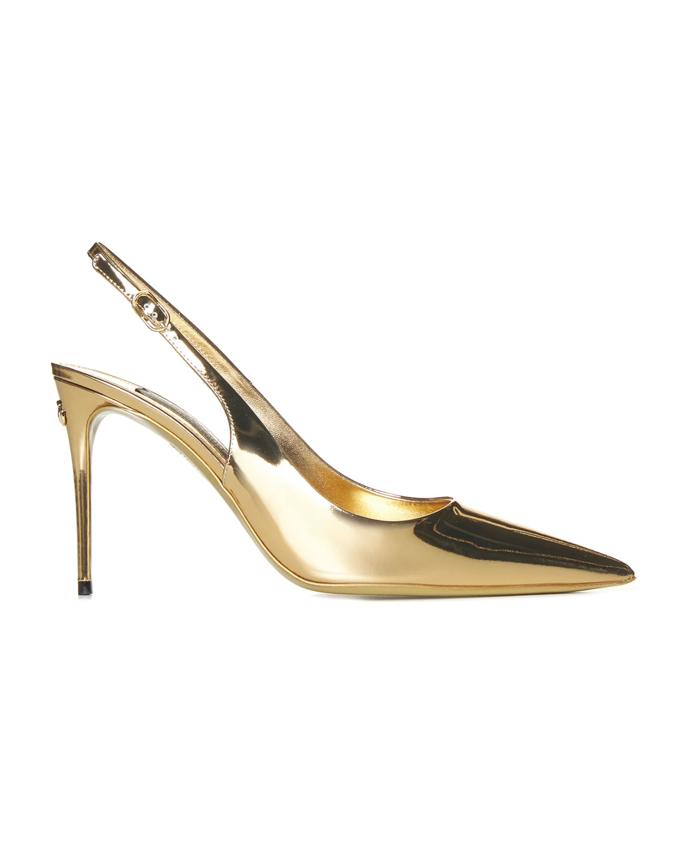 Dolce & Gabbana Leather Sling Back Shoe - Light gold