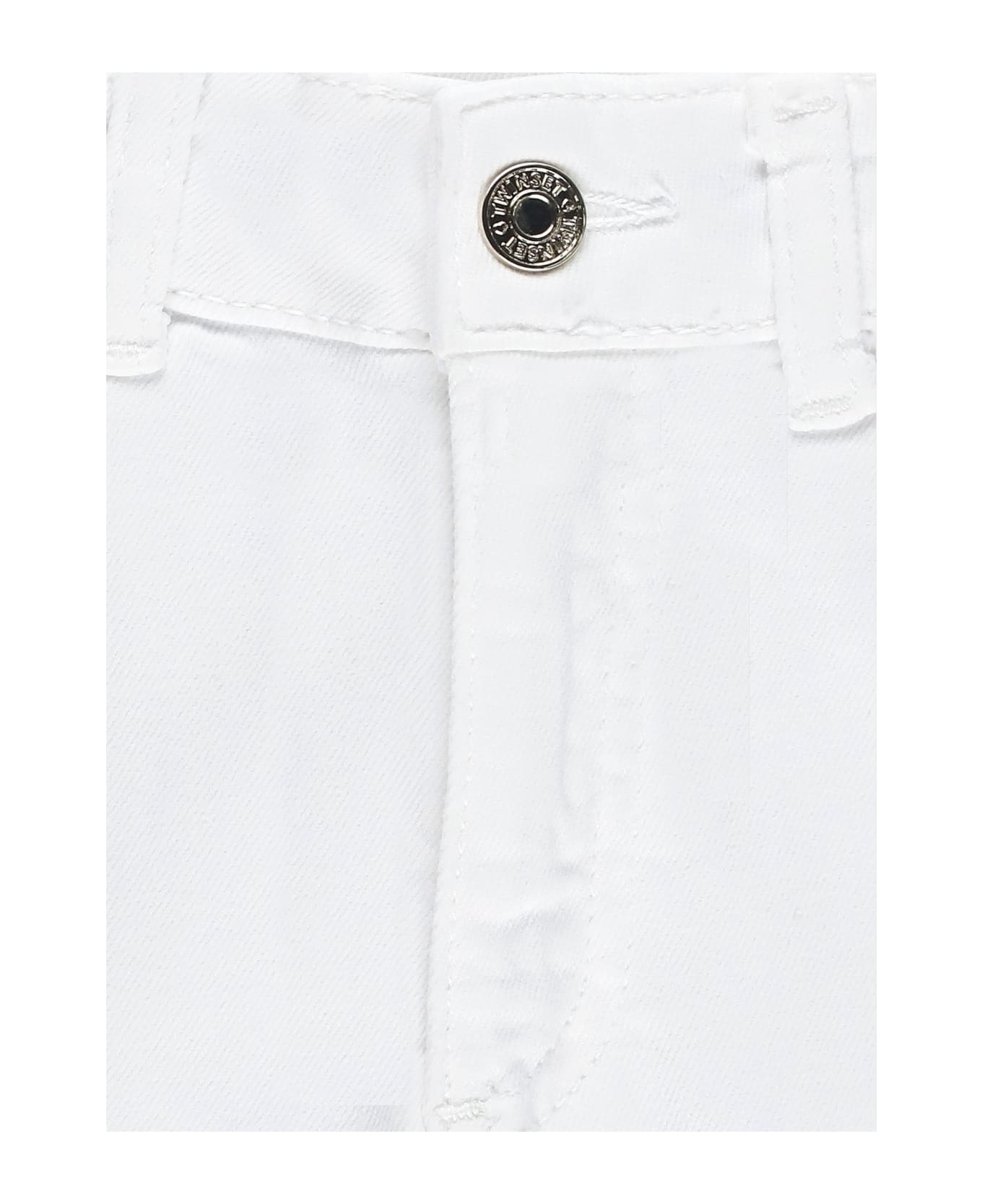 TwinSet Flared Jeans With Logo - White ボトムス