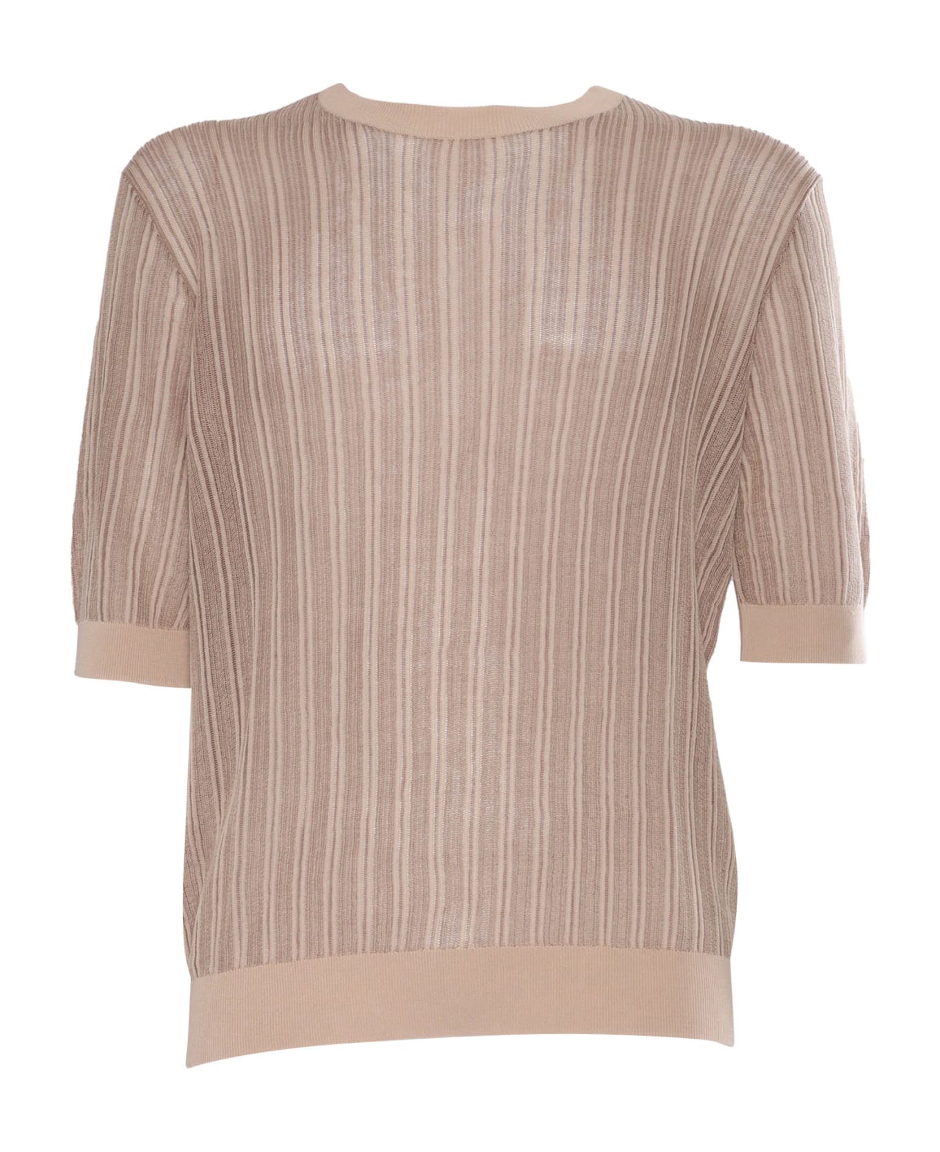 Ballantyne Old Pink Ribbed Sweater - PINK