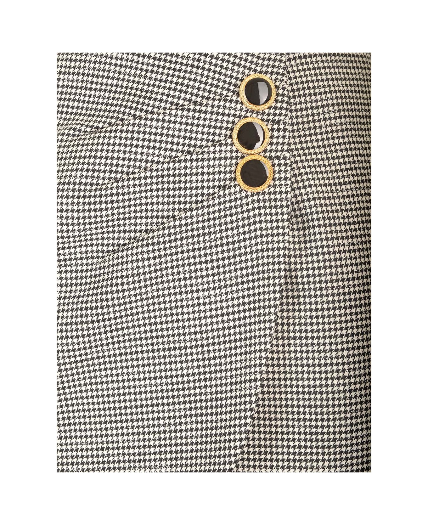 Alessandra Rich Houndstooth Mini Skirt - Black