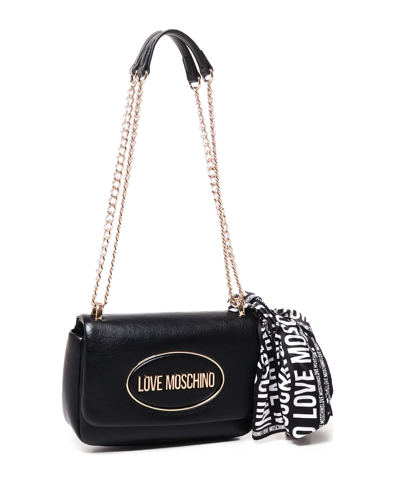 Love Moschino Shoulder Bag In Leather - Black