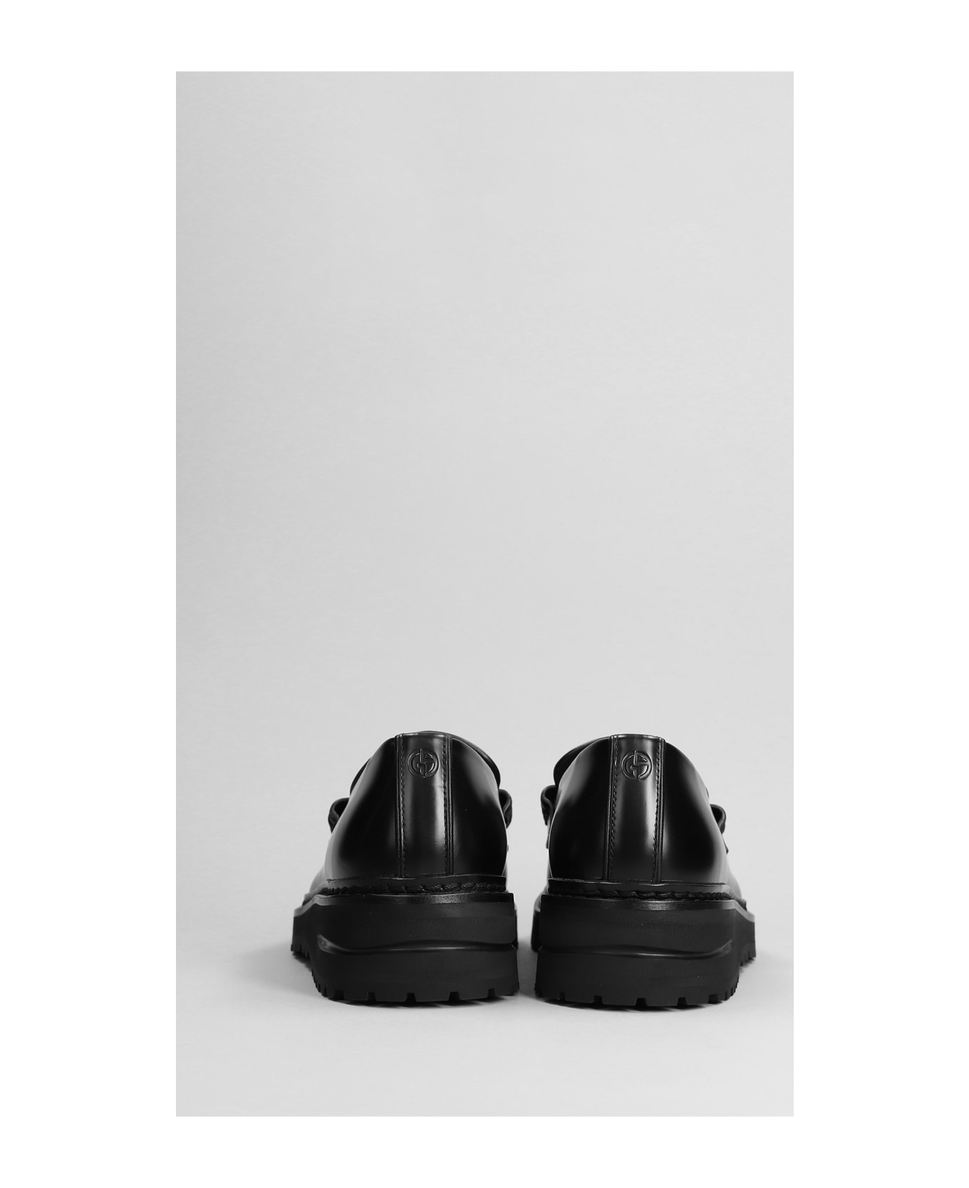 Giorgio Armani Loafers In Black Leather - black