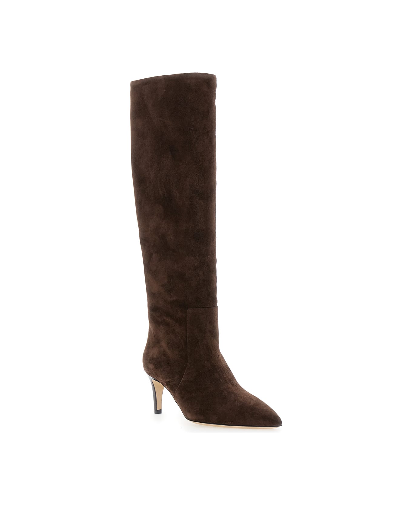 Paris Texas Brown Boots With Pointed Toe And Stiletto Heel In Suede Woman - Brown