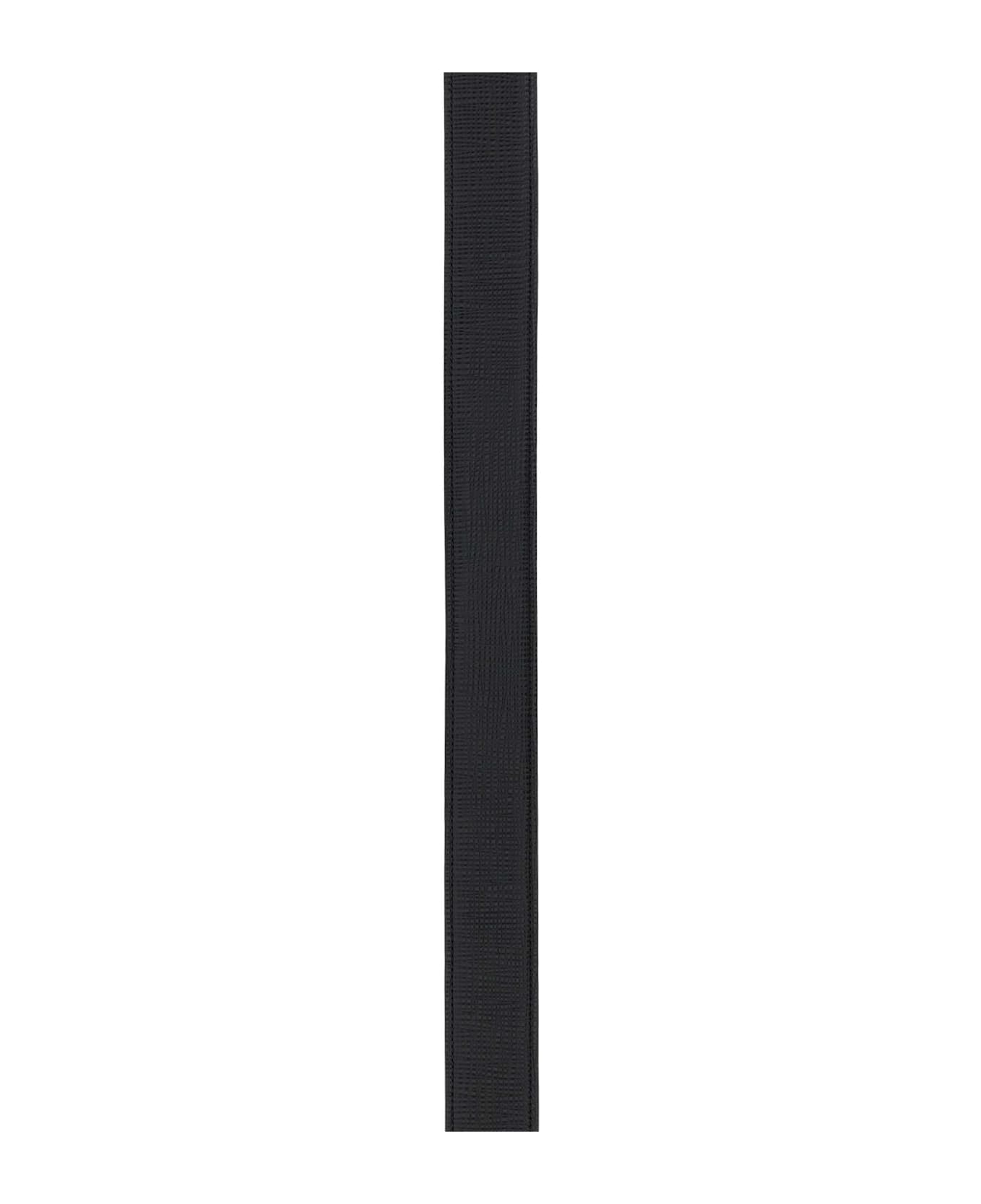 Zegna Black Leather Reversible Belt - NER