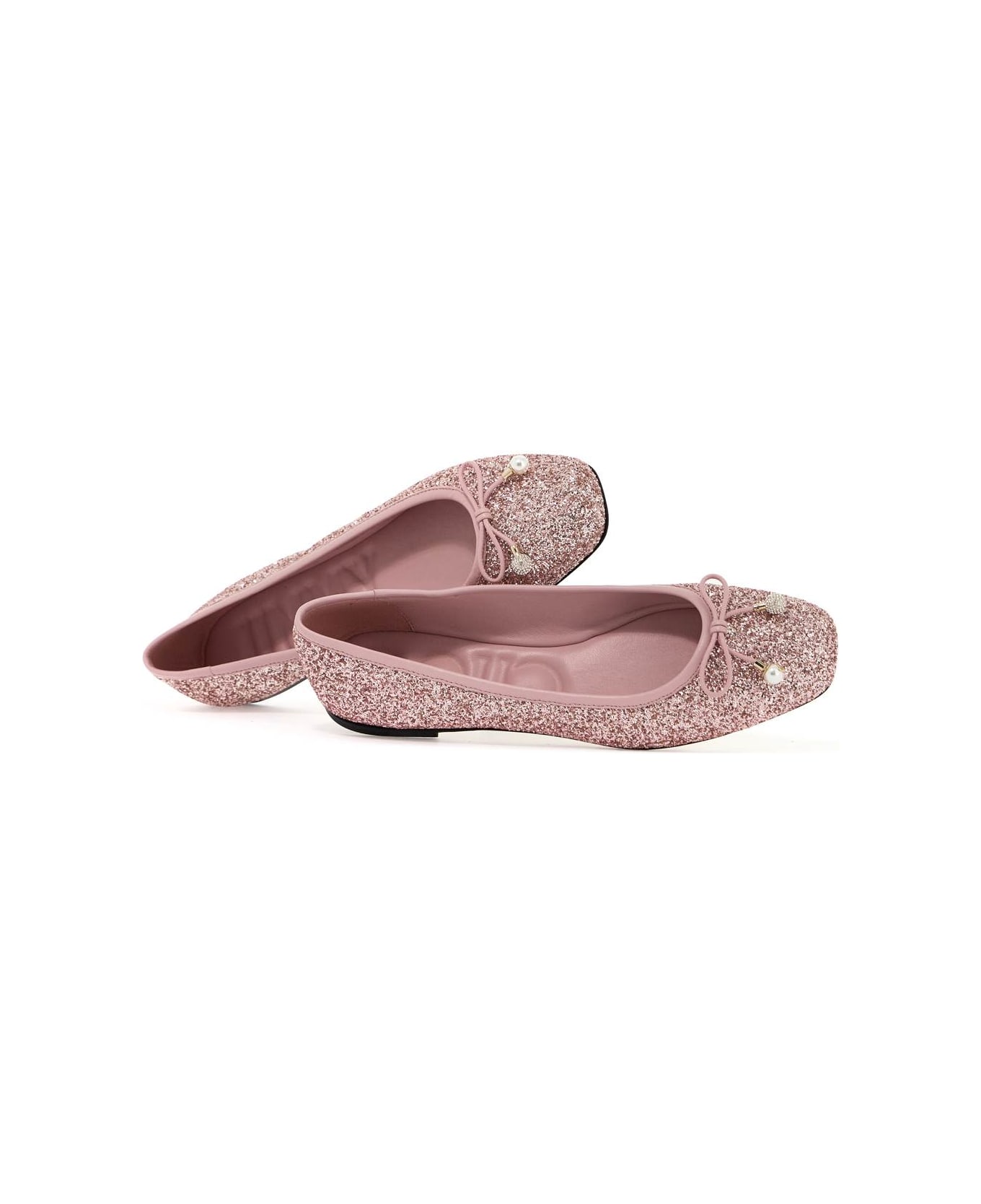 Jimmy Choo Glittery Elm Ballet - ROSE (Pink)