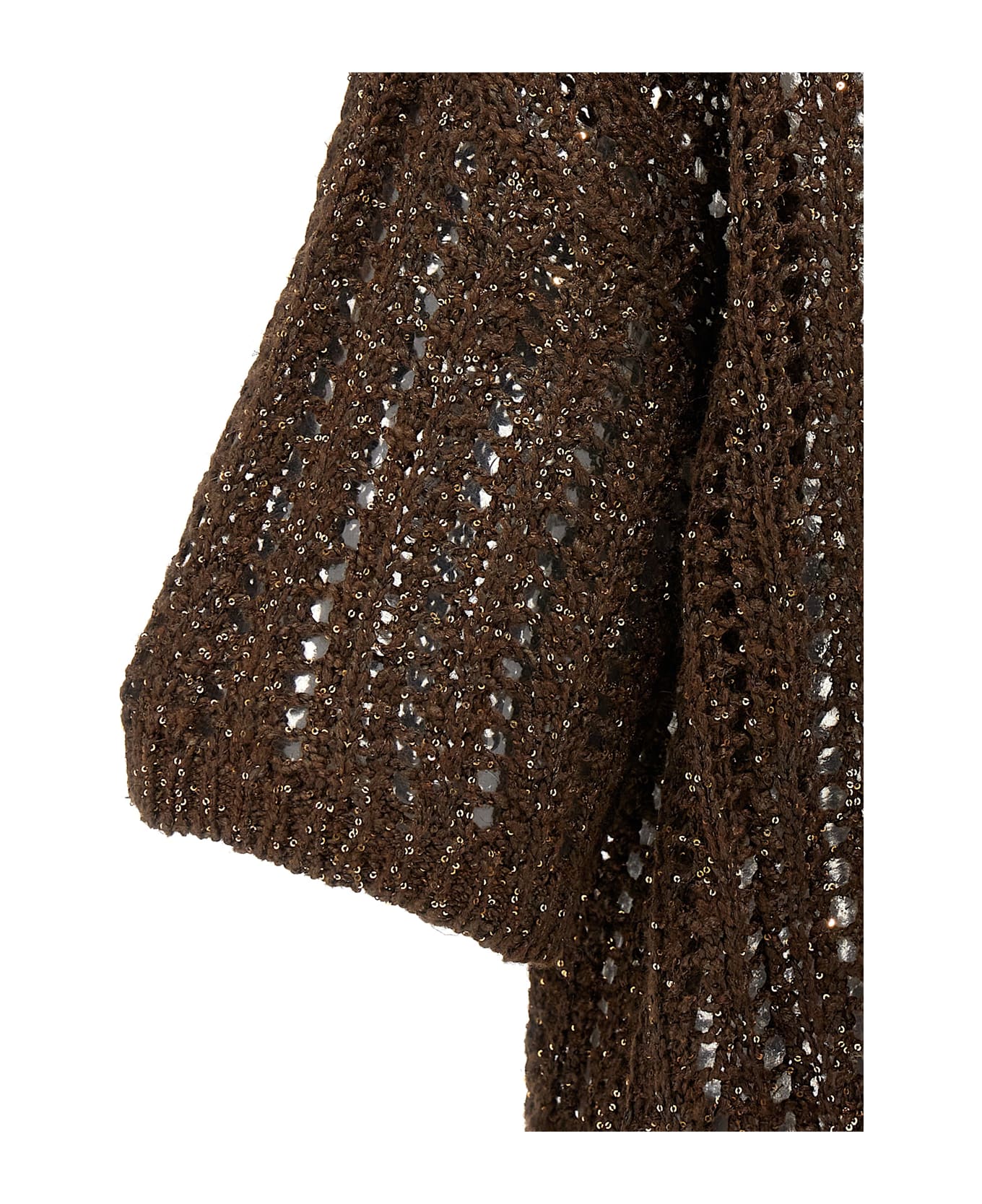 Brunello Cucinelli 
rustic Dazzling Net
 Jersey - Chocolate+marrone