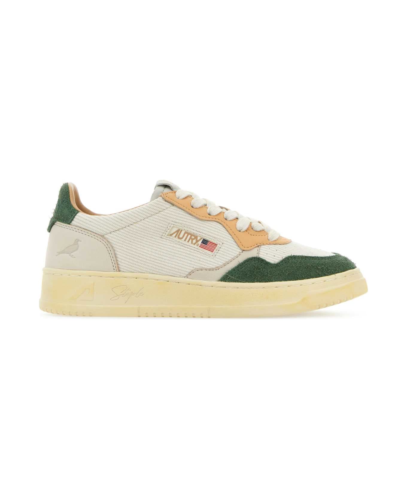 Autry Multicolor Leather And Fabric Autry X Jeff Staple Sneakers - WHTGRNORNG