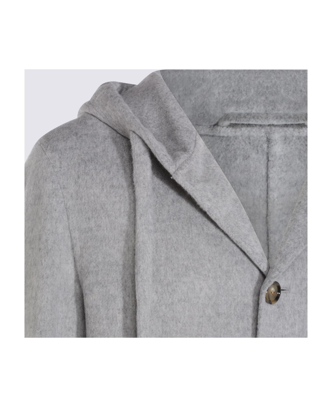 Lardini Grey Wool Coat - Perla