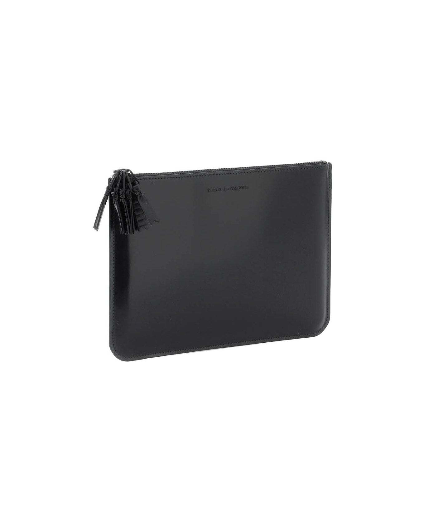 Comme des Garçons Wallet Brushed Leather Multi-zip Pouch With - BLACK (Black) トラベルバッグ