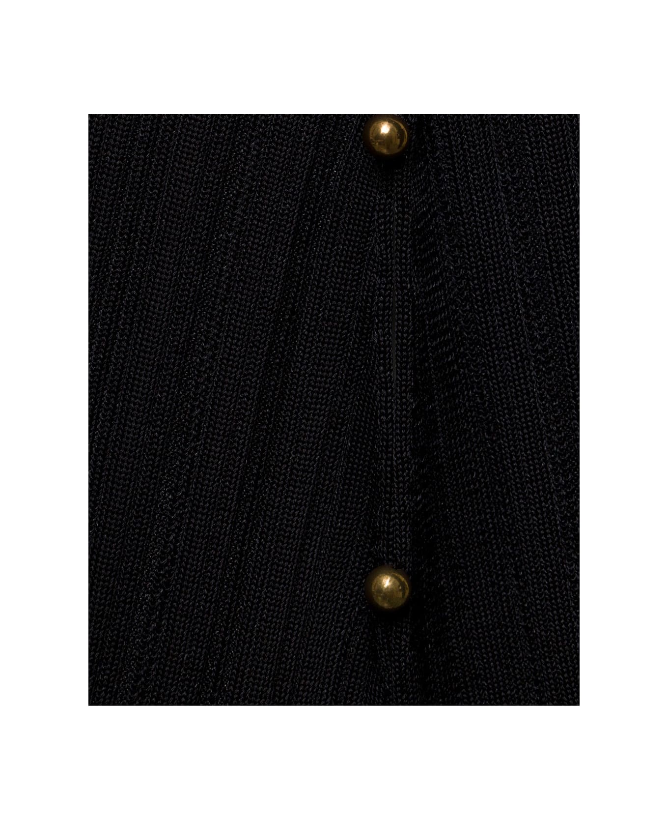 Bottega Veneta Knit Mini Dress Long Sleeves - Black