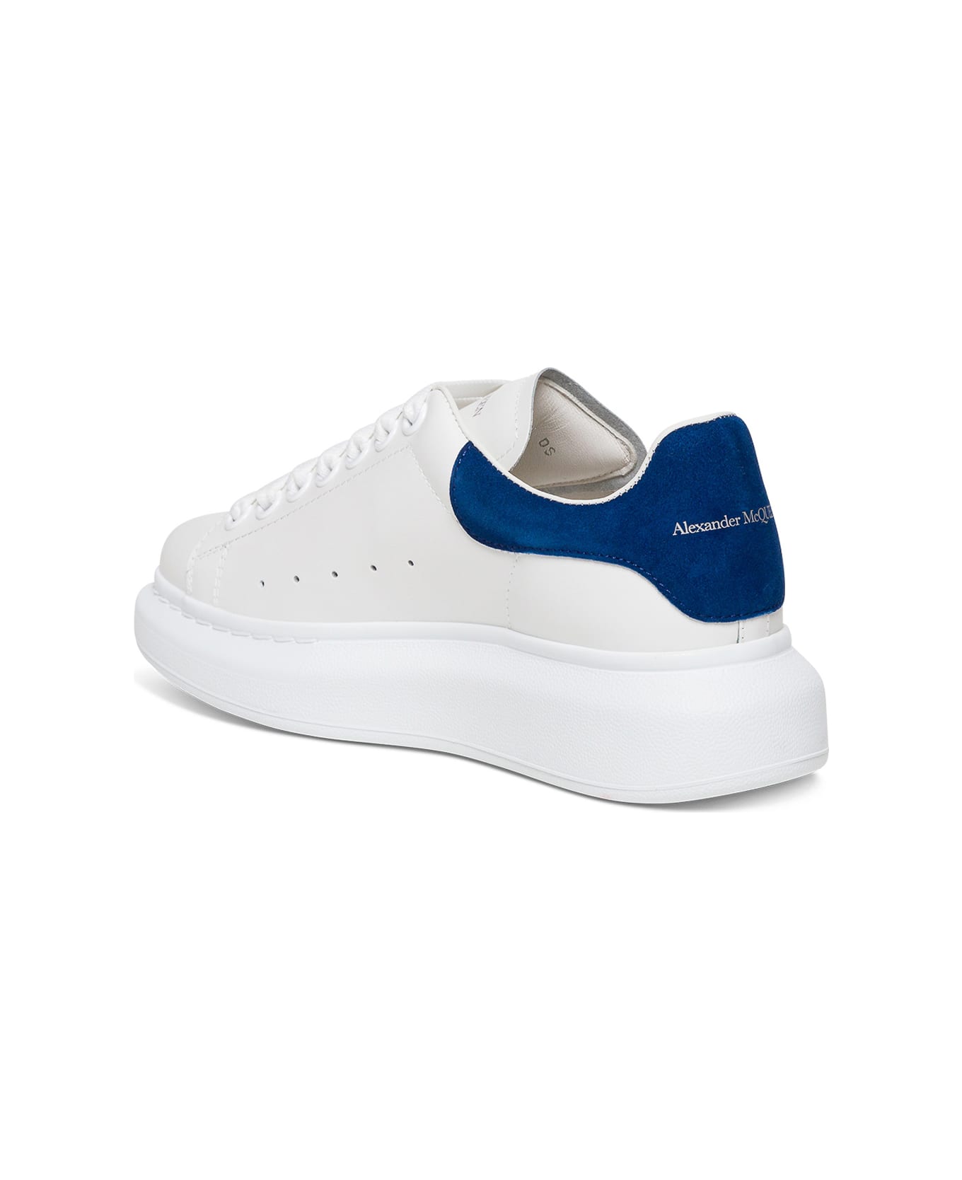 Alexander McQueen Larry White And Blue Leather Sneakers Alexander Mcqueen Woman - White