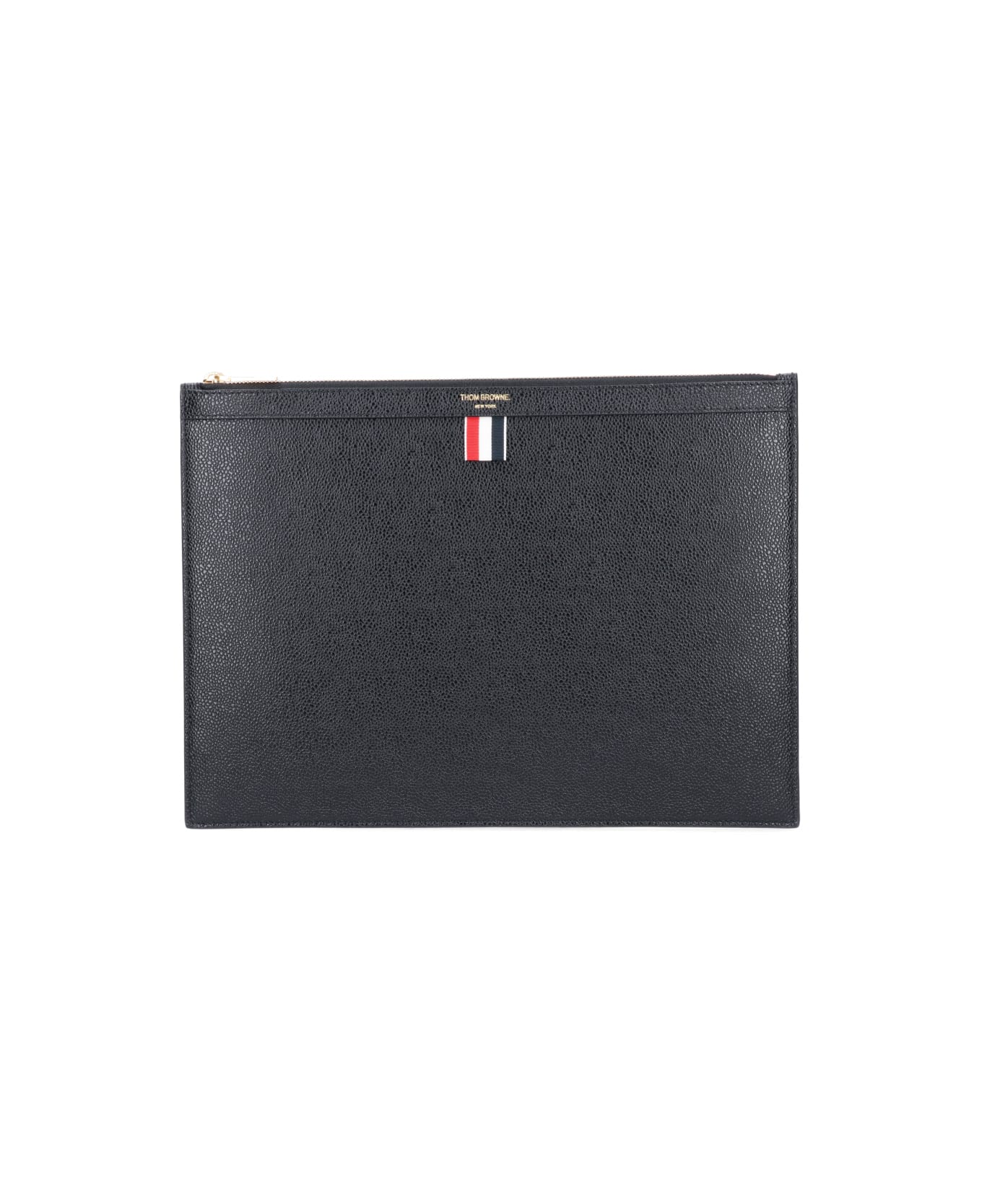 Thom Browne Tricolour Clutch Bag - Black