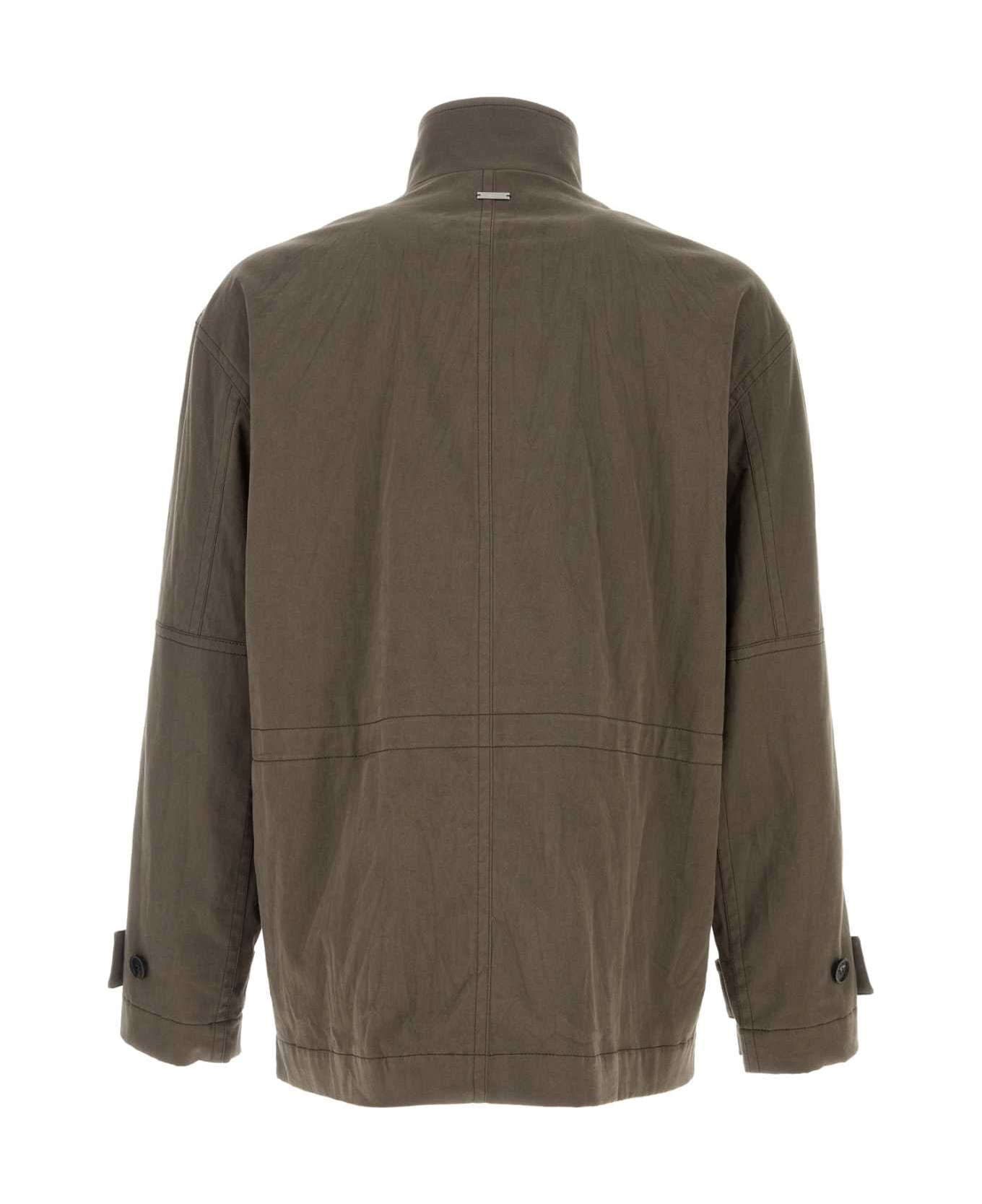Ferragamo Mud Stretch Cotton Jacket - CONCRETE