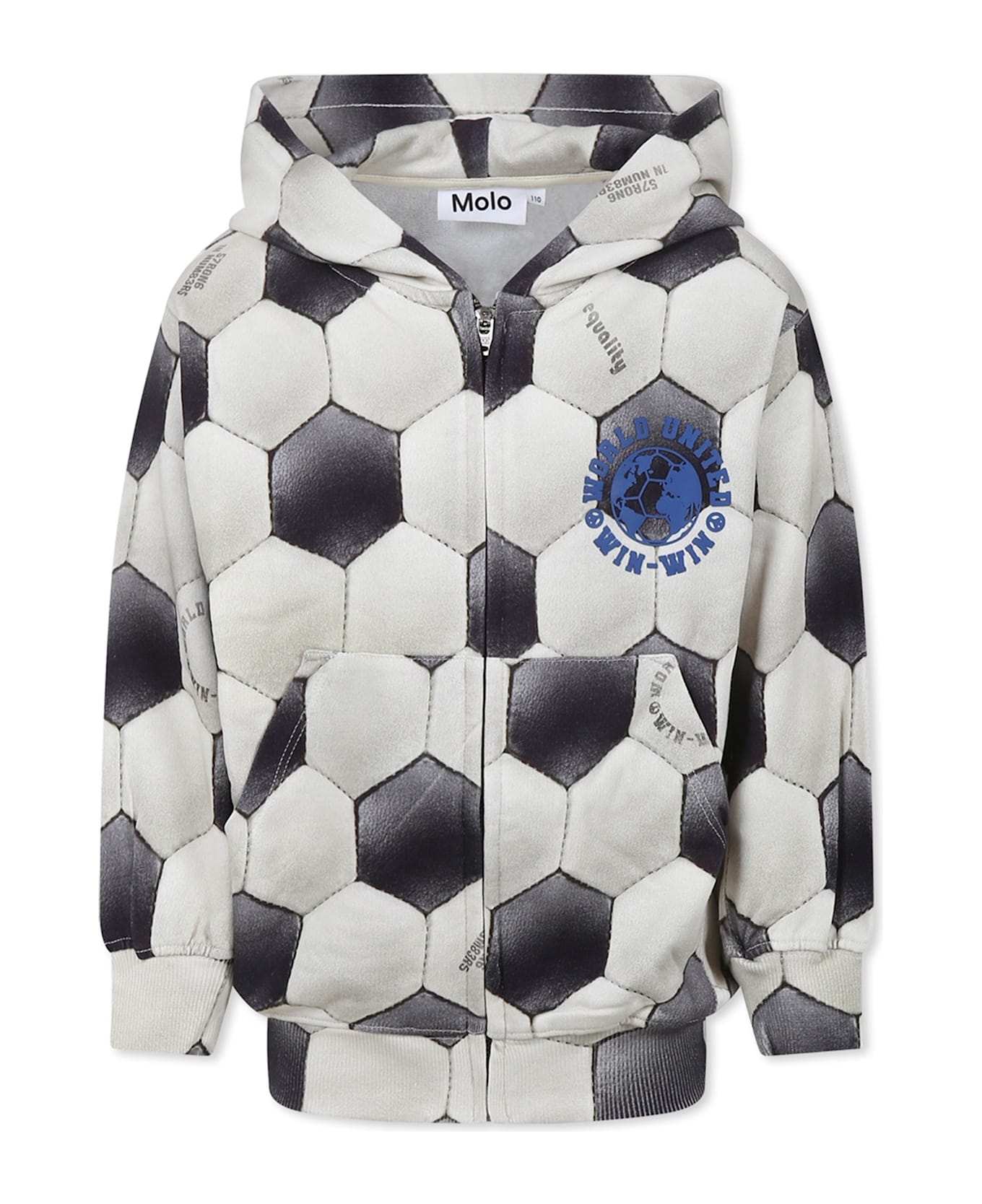 Molo Beige Sweatshirt For Boy With Football Print - Beige
