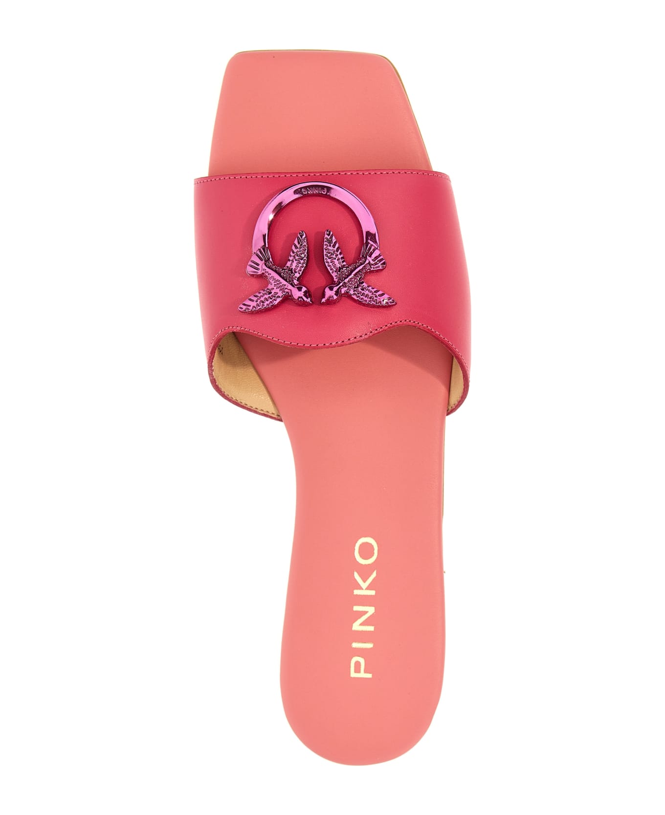 Pinko Marli 01 Leather Slides - Fuchsia