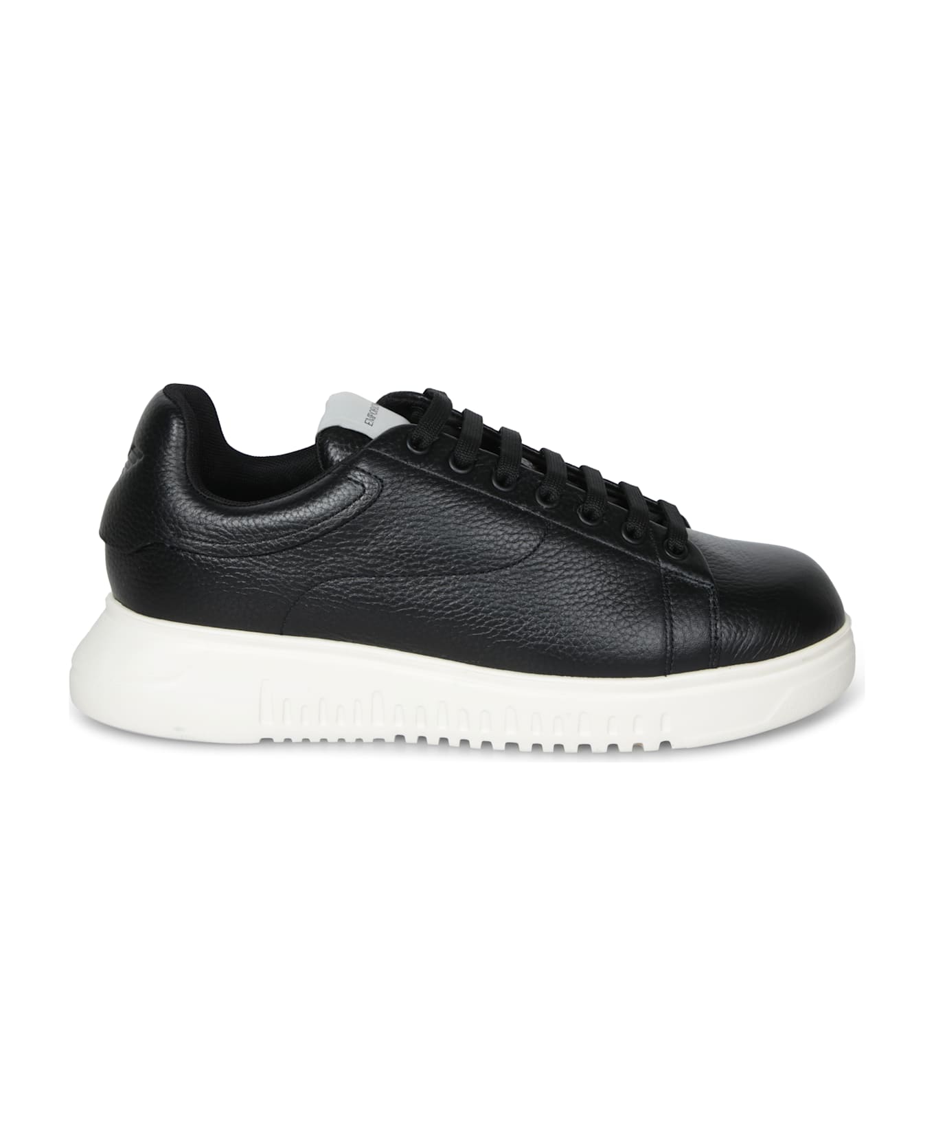 Emporio Armani Icon Grain Black Sneakers - Black