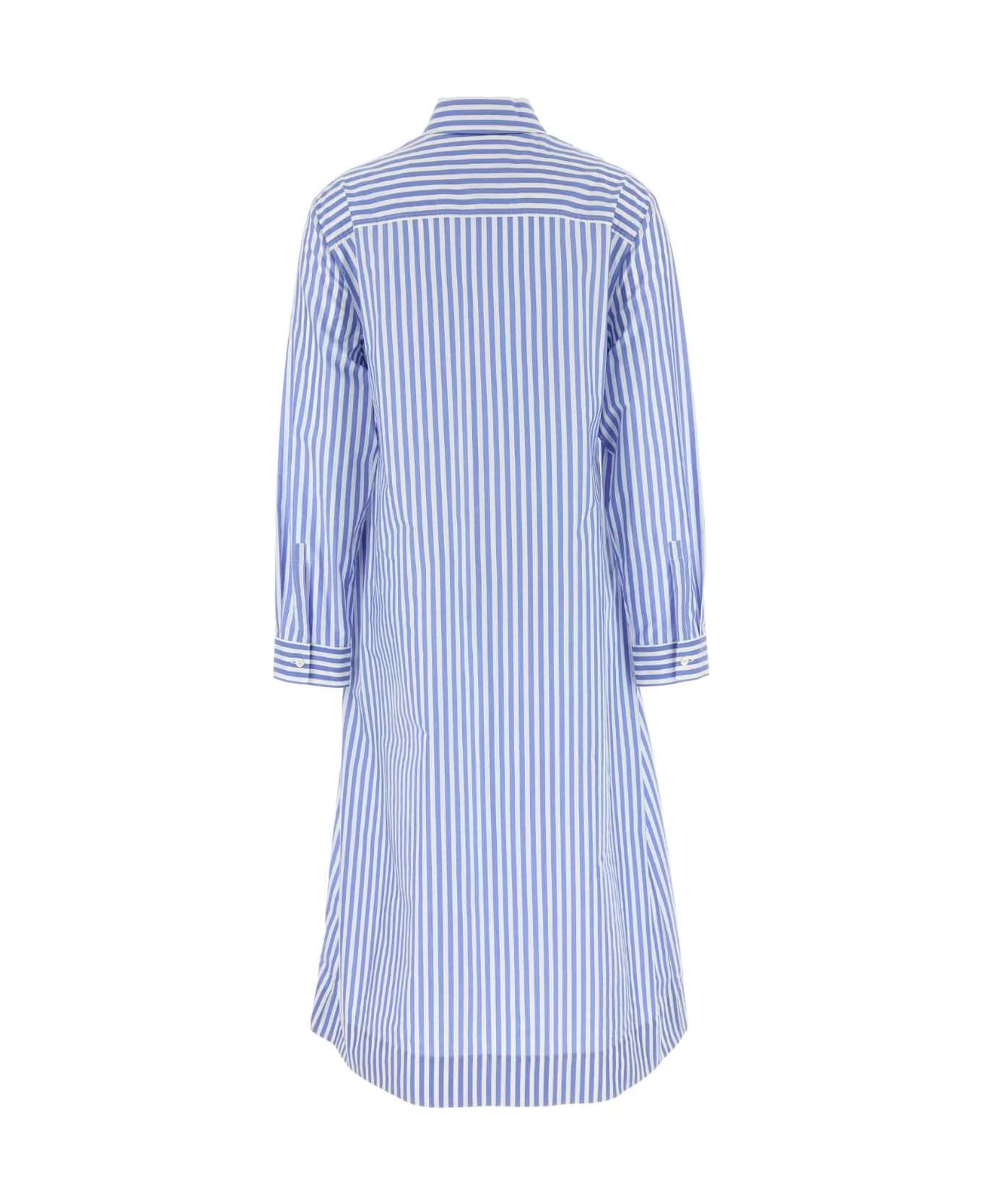 Philosophy di Lorenzo Serafini Embroidered Poplin Shirt Dress - FANTASIABLU