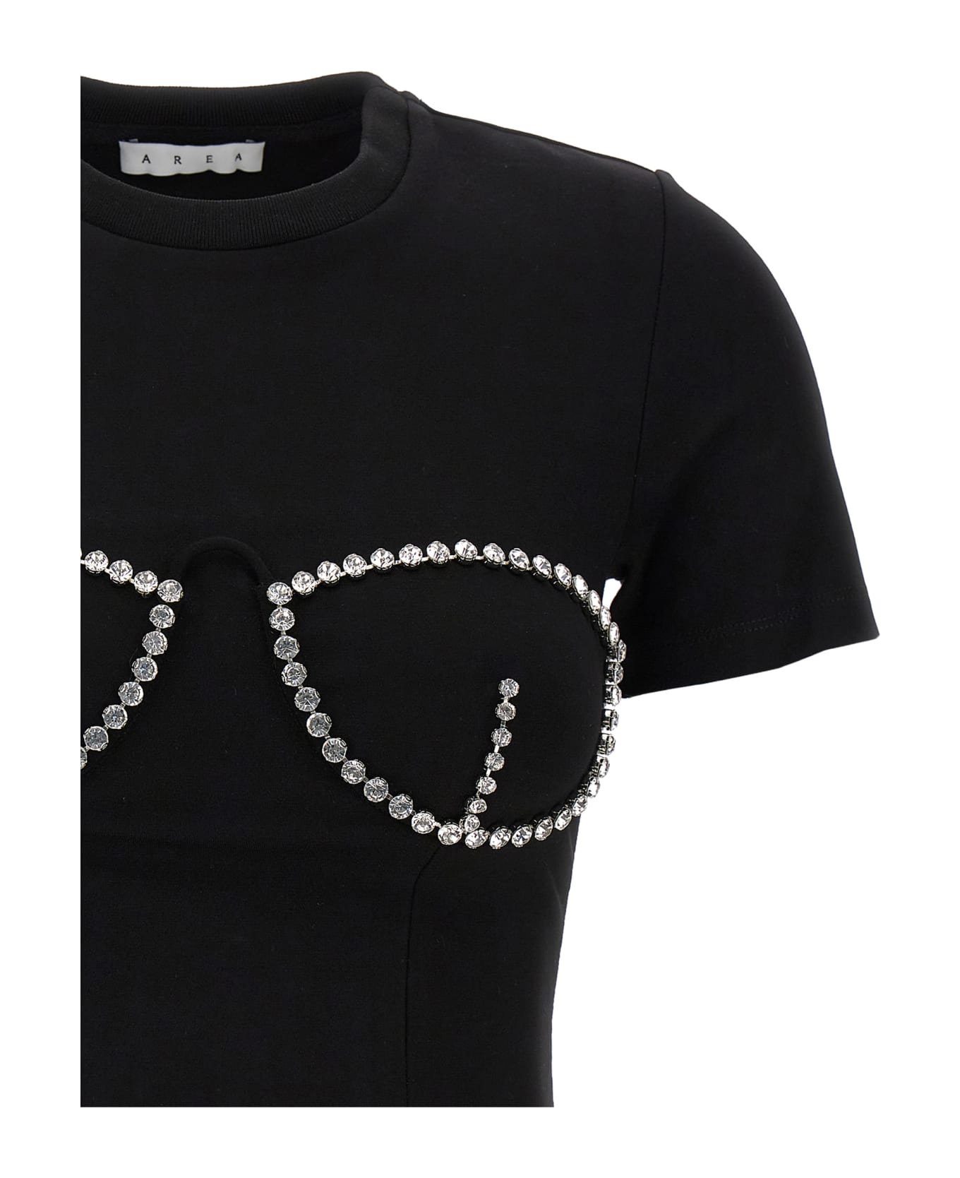 AREA T-shirt 'crystal Bustier Cup' - Black Tシャツ