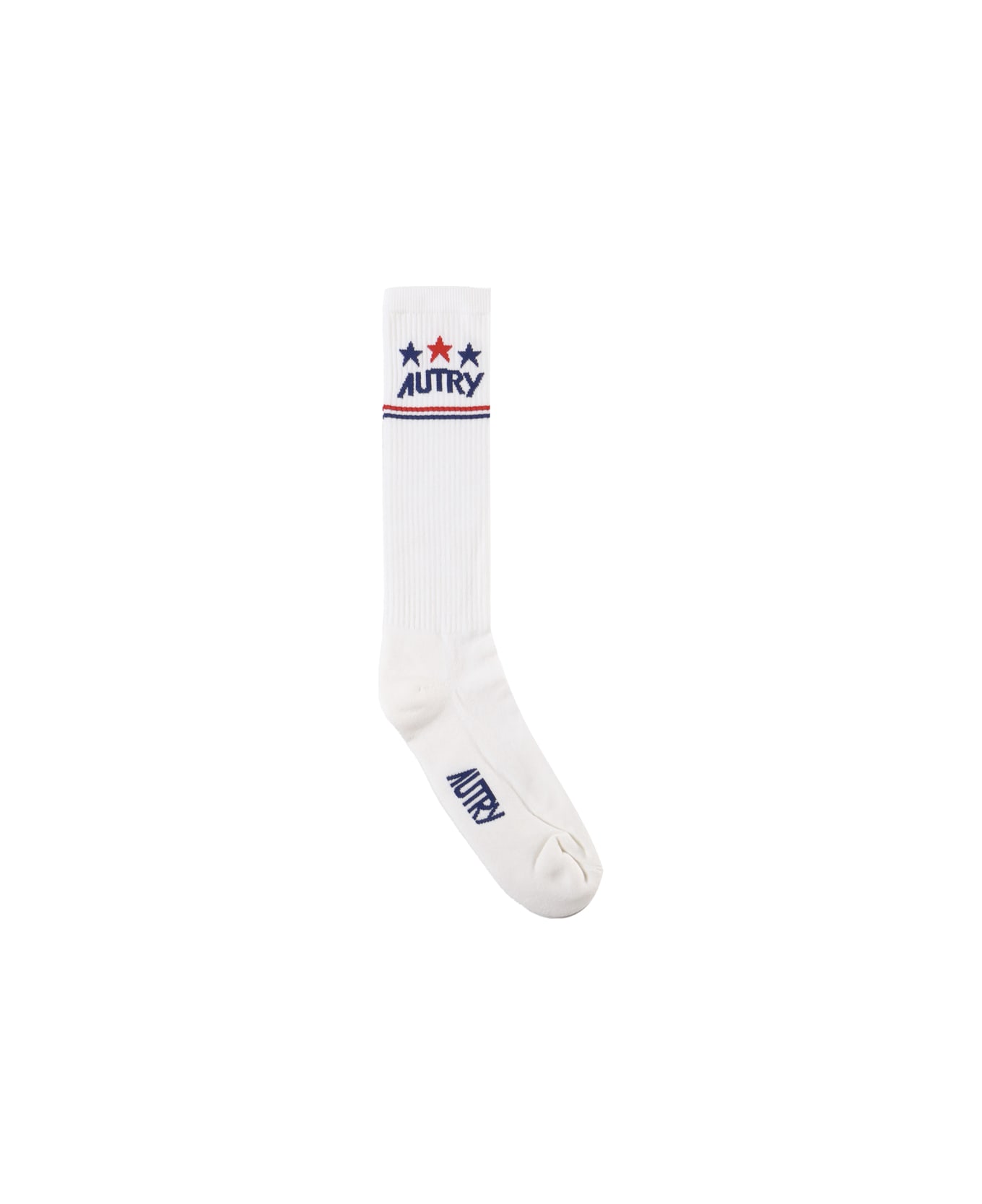Autry Socks With Logo - bianco