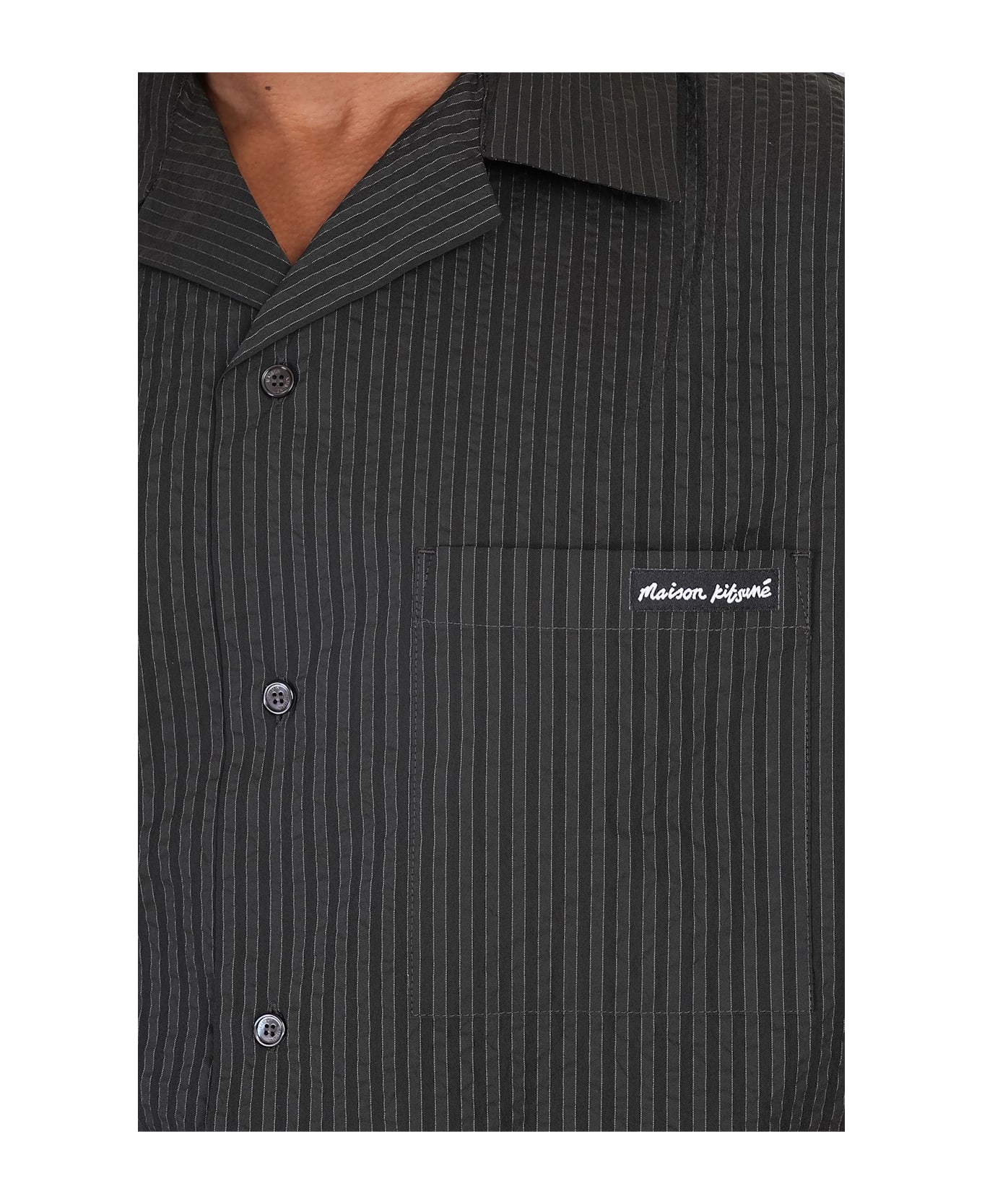 Maison Kitsuné Shirt In Black Polyester - black