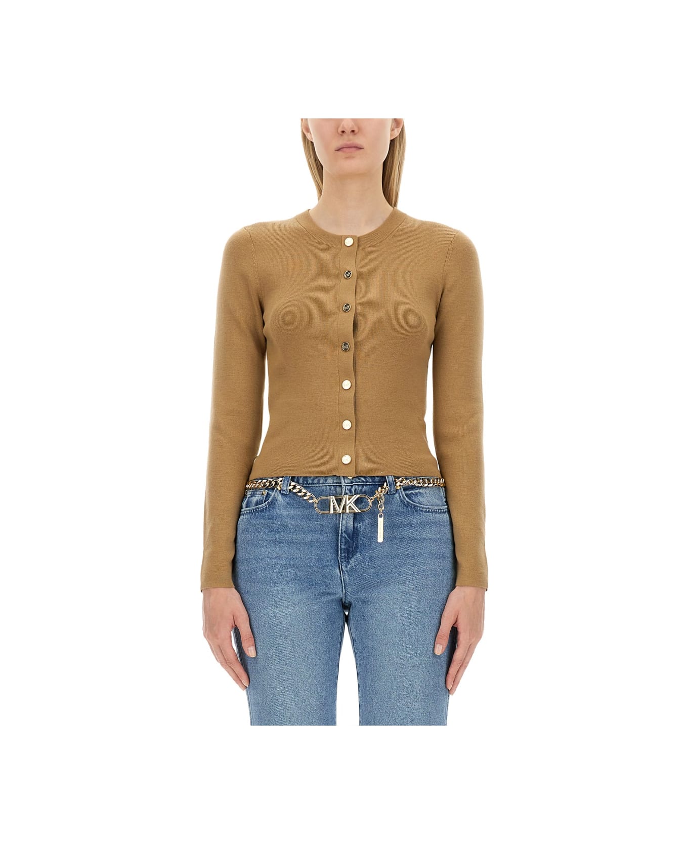 Michael Kors Wool Cardigan - BEIGE