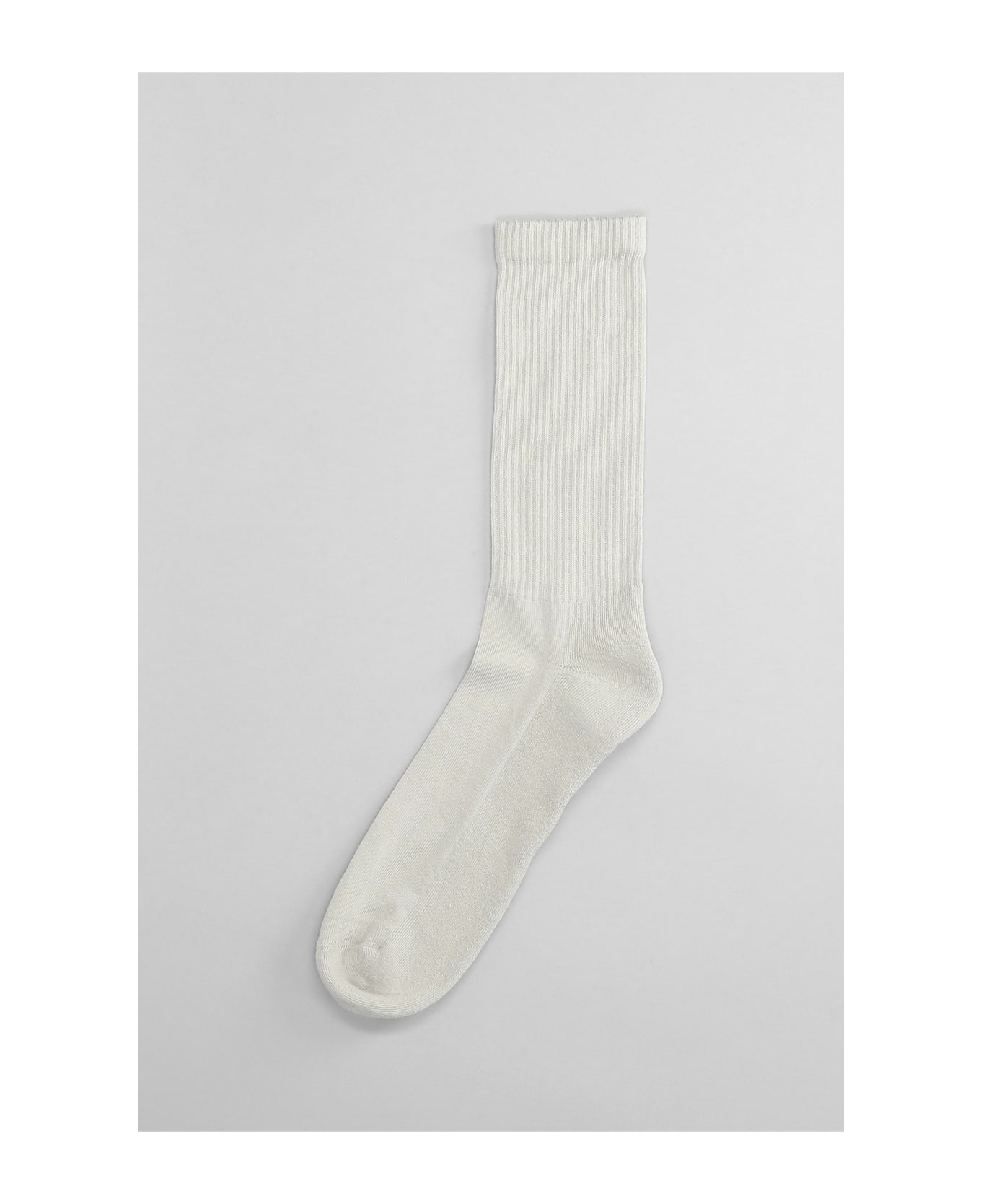 44 Label Group Socks In Grey Cotton - Bianco