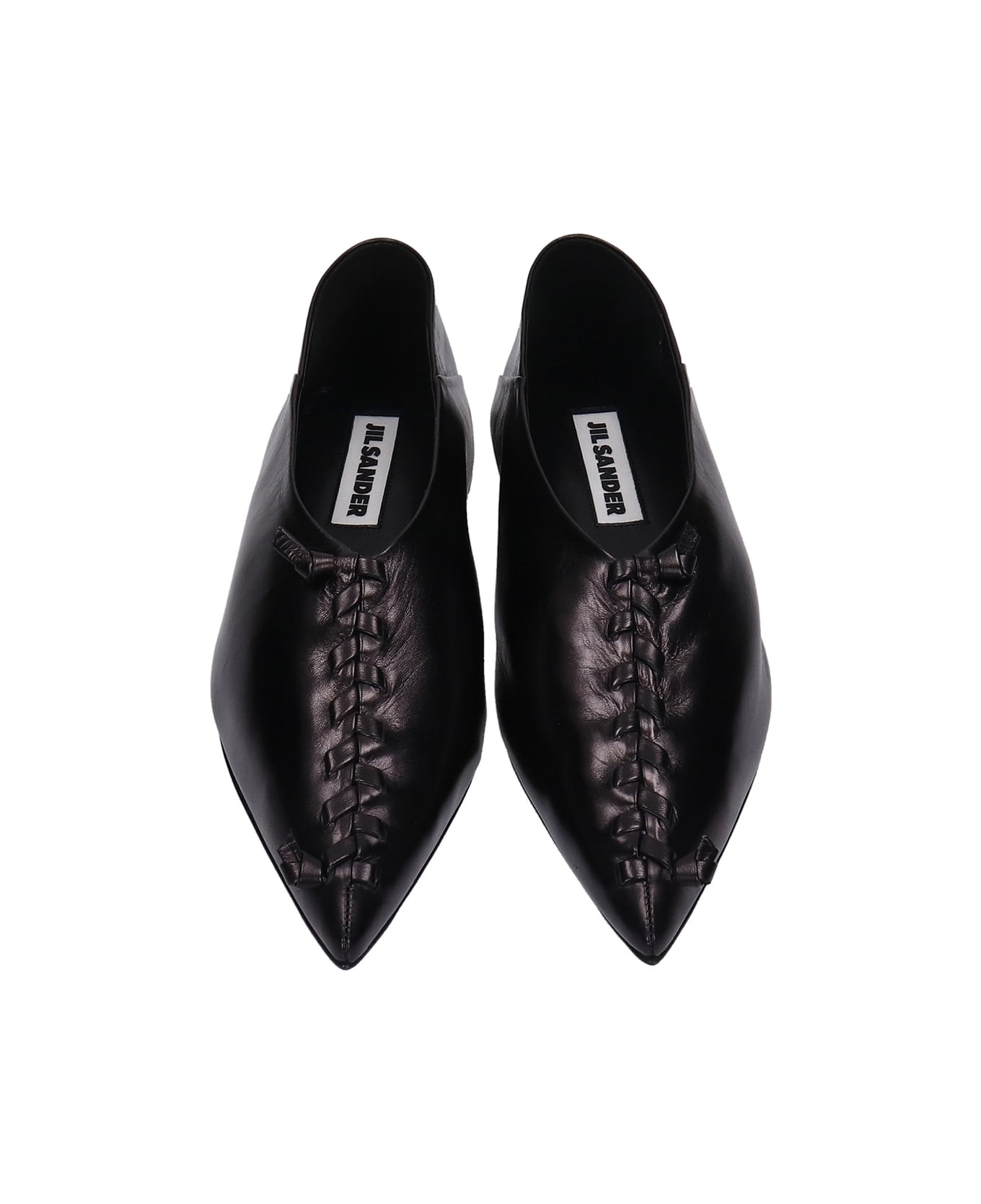 Jil Sander Ballet Flats In Black Leather - black