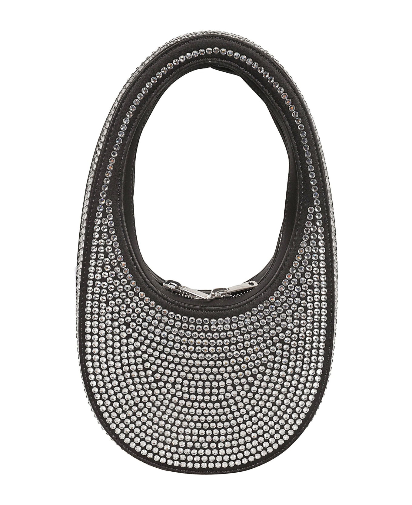 Coperni Crystal-embellished Mini Swipe Hobo Bag - Black