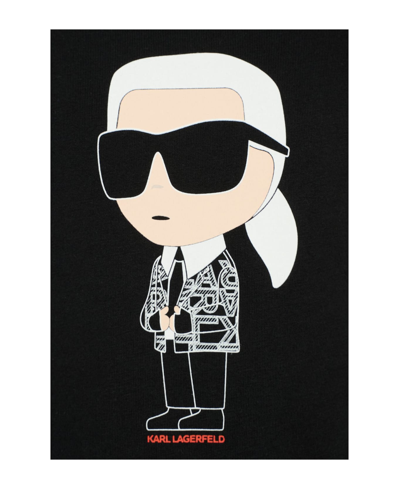 Karl Lagerfeld Kids Black T-shirt For Kids With Karl Lagerfeld - Black