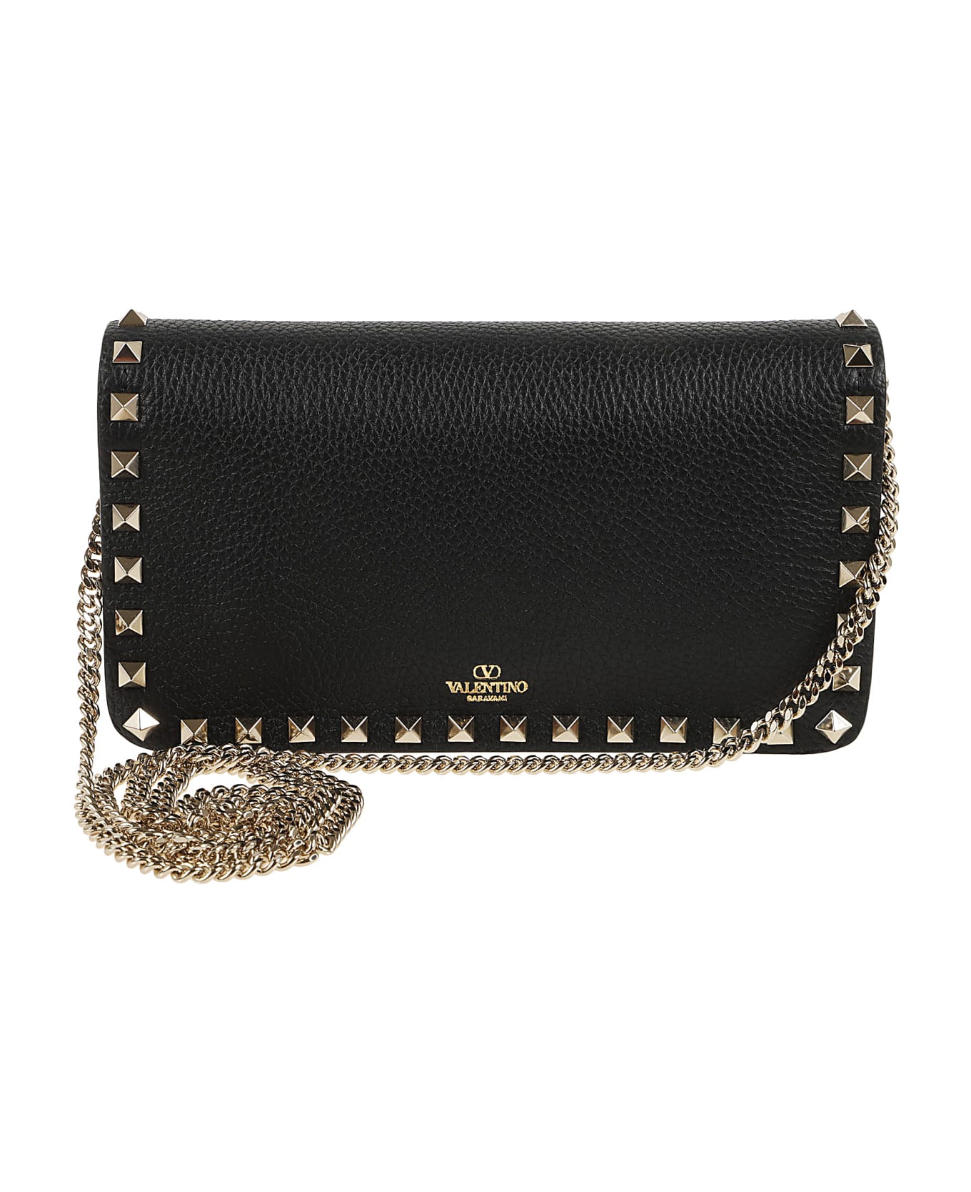 Valentino Garavani Wallet W/strap Rockstud Platinum Studs