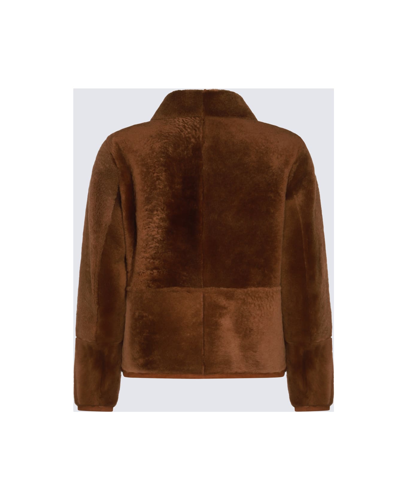 Canali Brown Leather Jacket