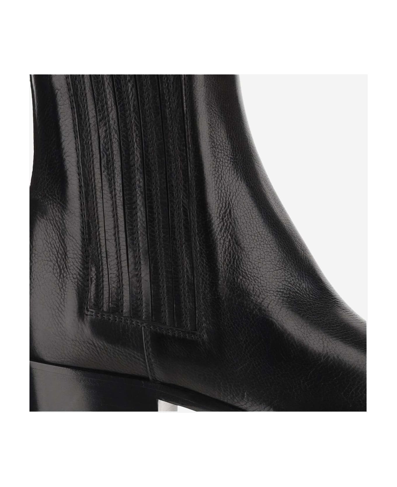 Sartore Glossy Leather Ankle Boots - Black