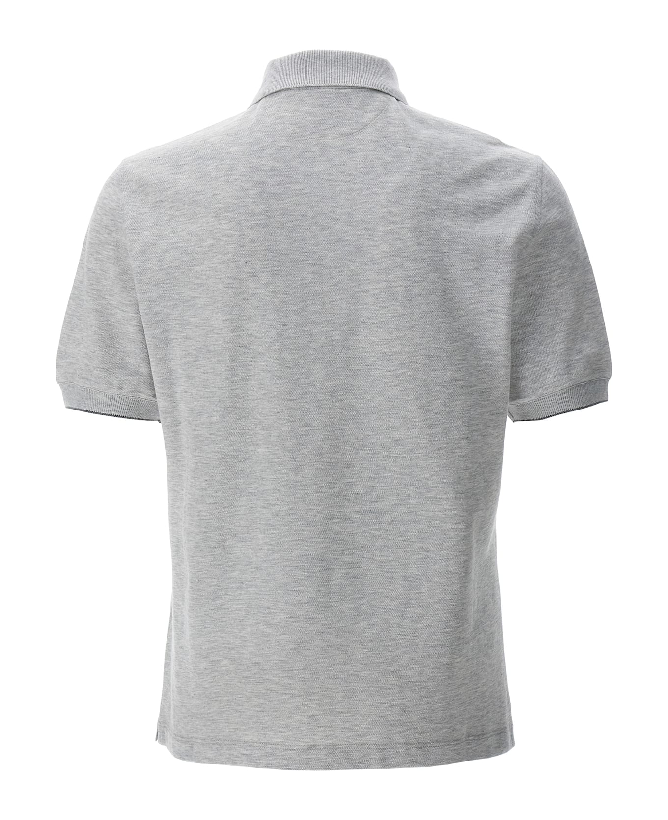 Brunello Cucinelli Logo Piqué Polo Shirt - Gray
