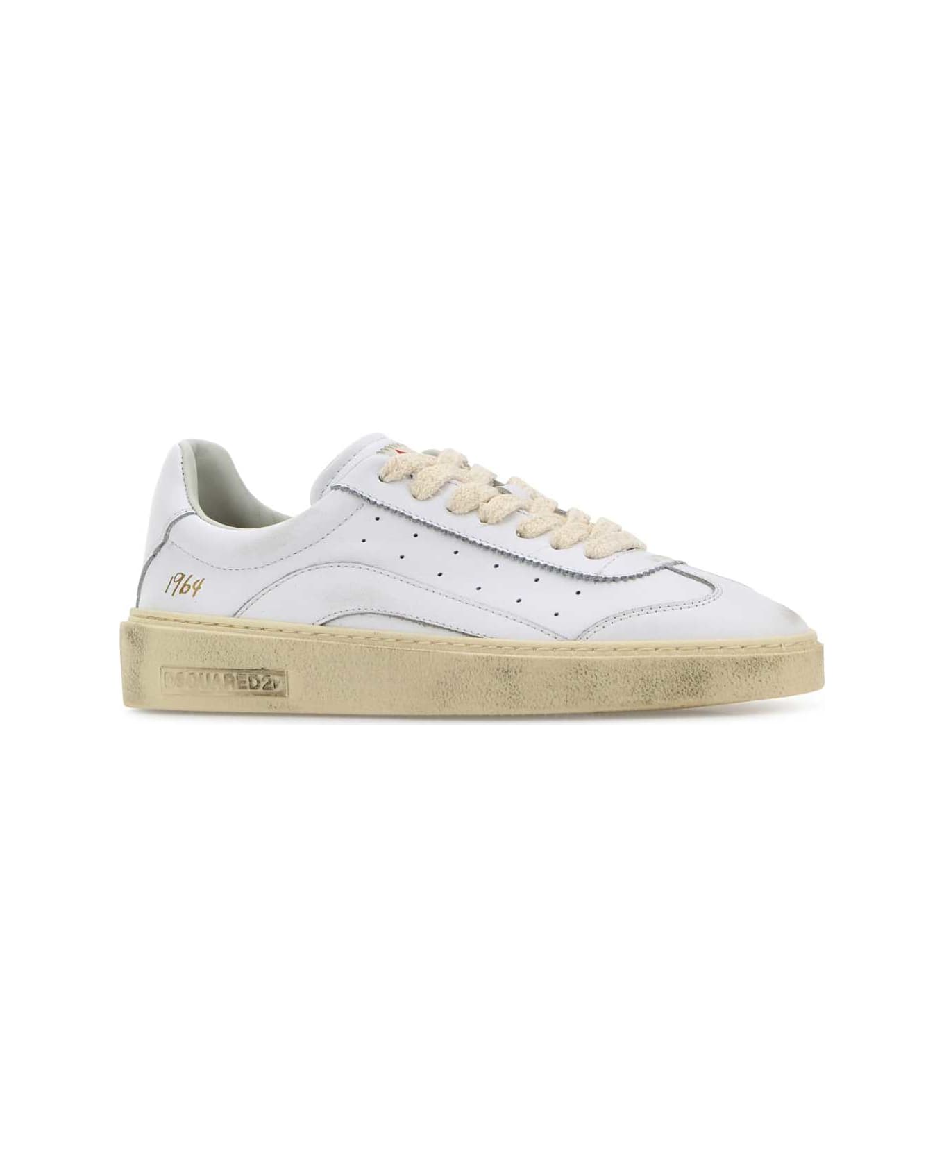 Dsquared2 White Leather Rider Sneakers - WHITE