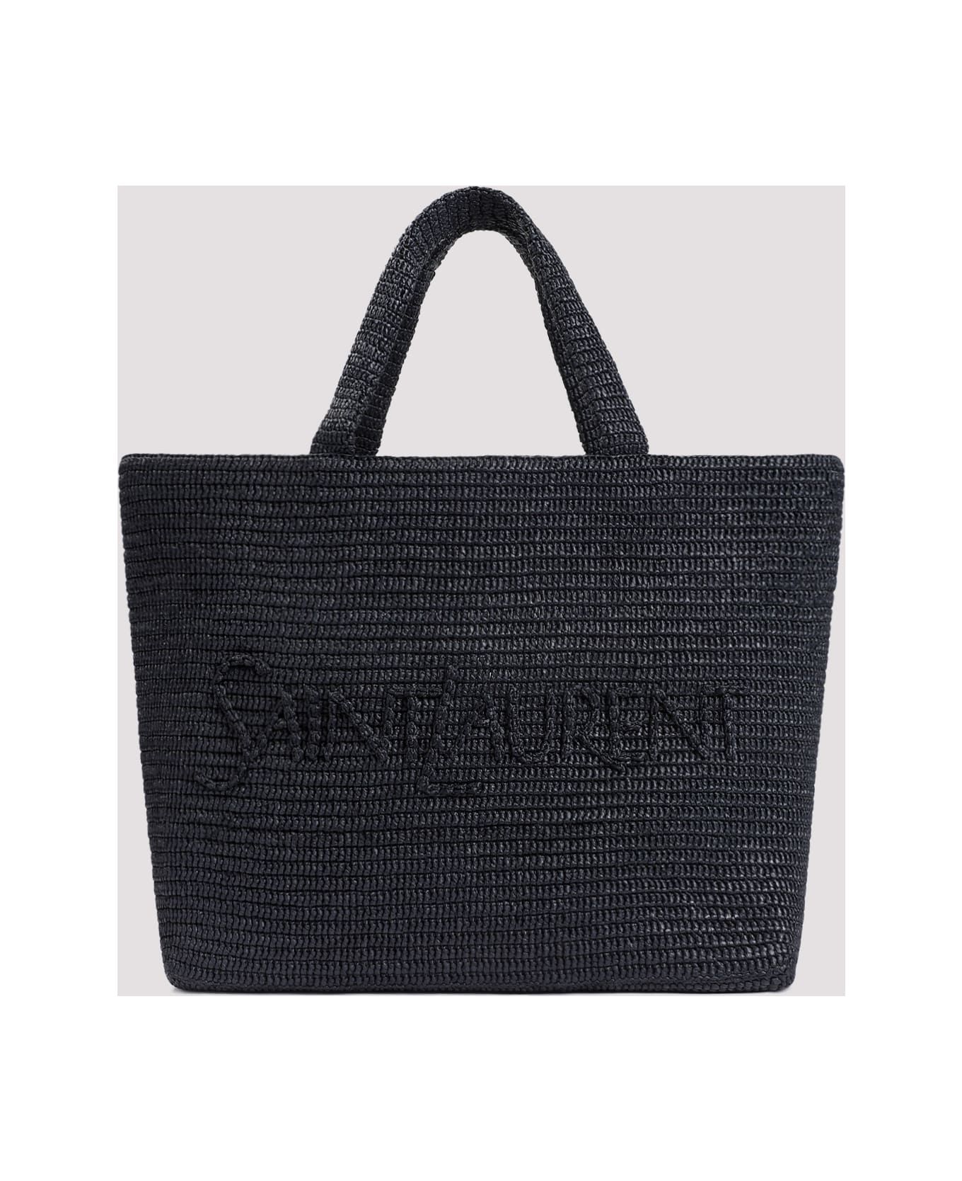 Saint Laurent Raffia Tote Bag - Nero