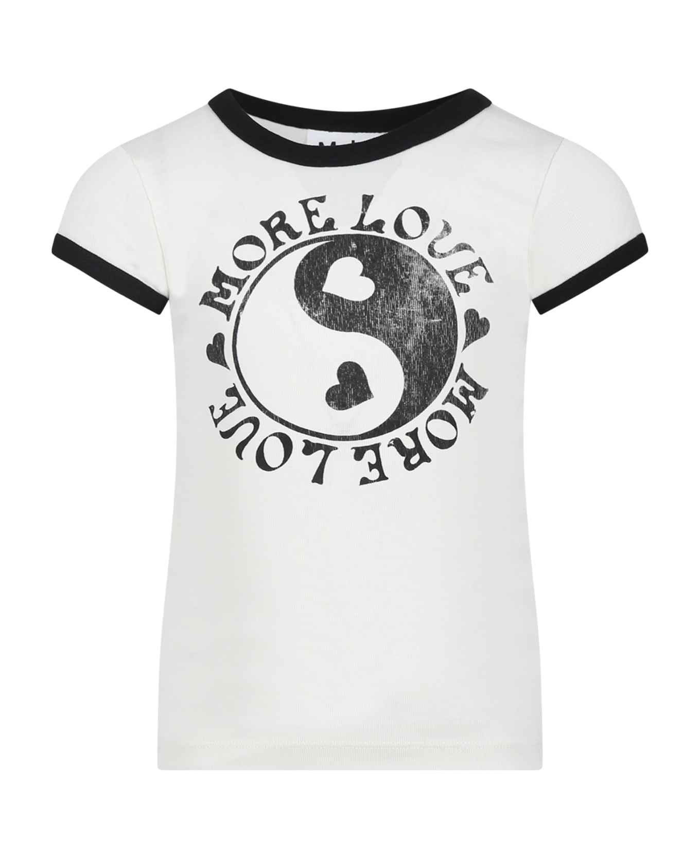 Molo White T-shirt For Girl With Print And Writing - White