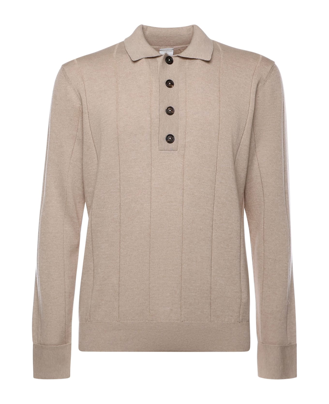 Eleventy Cotton And Cashmere Polo Shirt - SAND